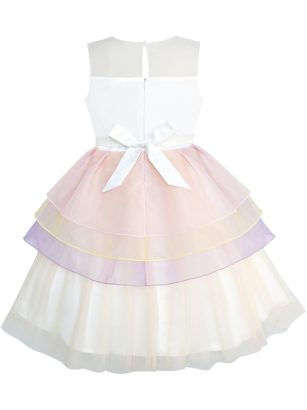 Girls Dress Pink Unicorn Costume Cosplay Princess Pageant Party - Champagne Unicorn