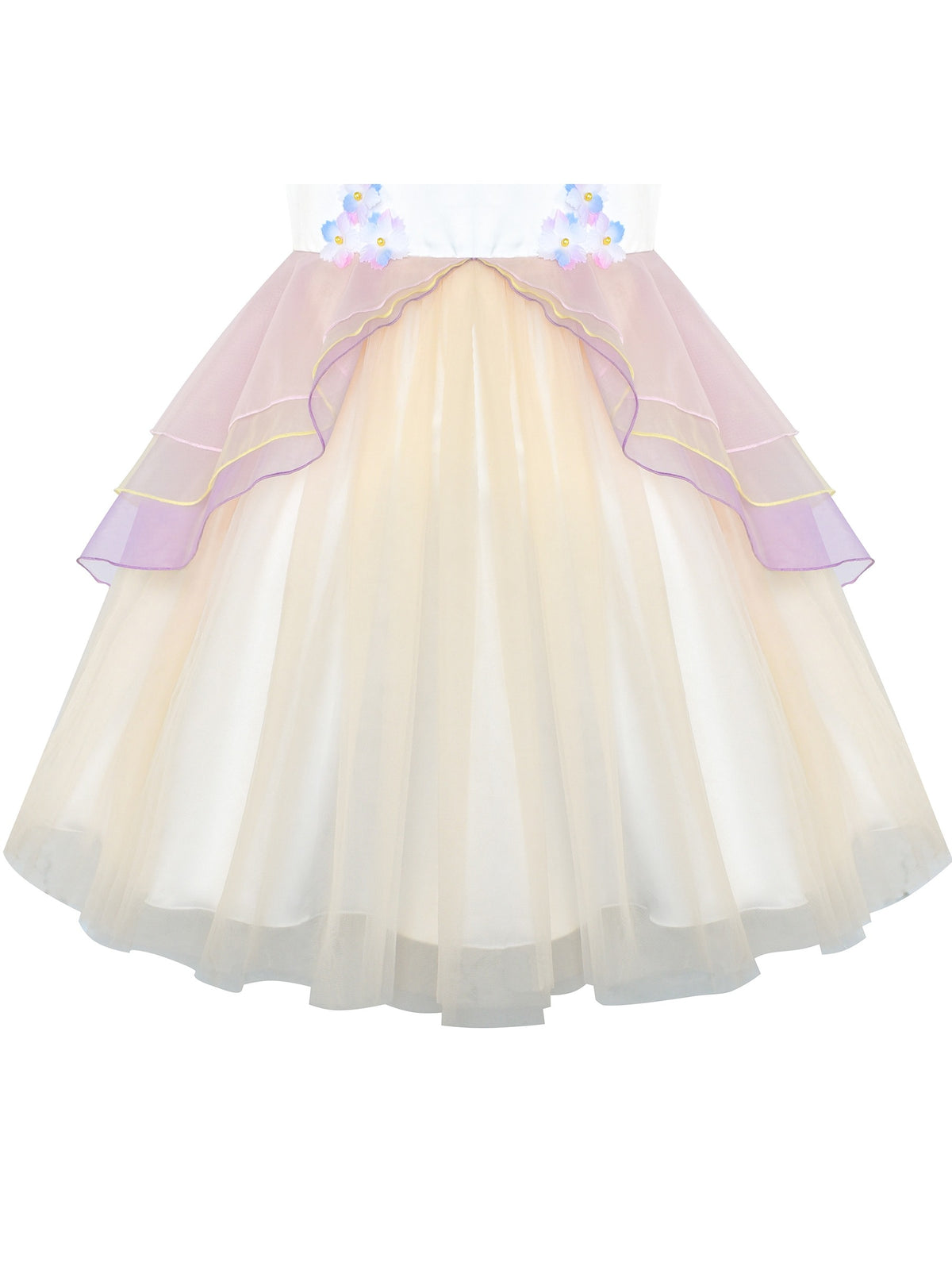 Girls Dress Pink Unicorn Costume Cosplay Princess Pageant Party - Champagne Unicorn
