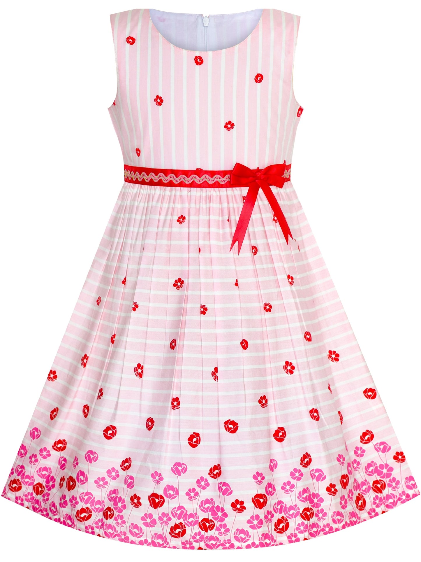 Girls Dress Red Butterfly Party Wedding Christmas Kids Clothes Pink