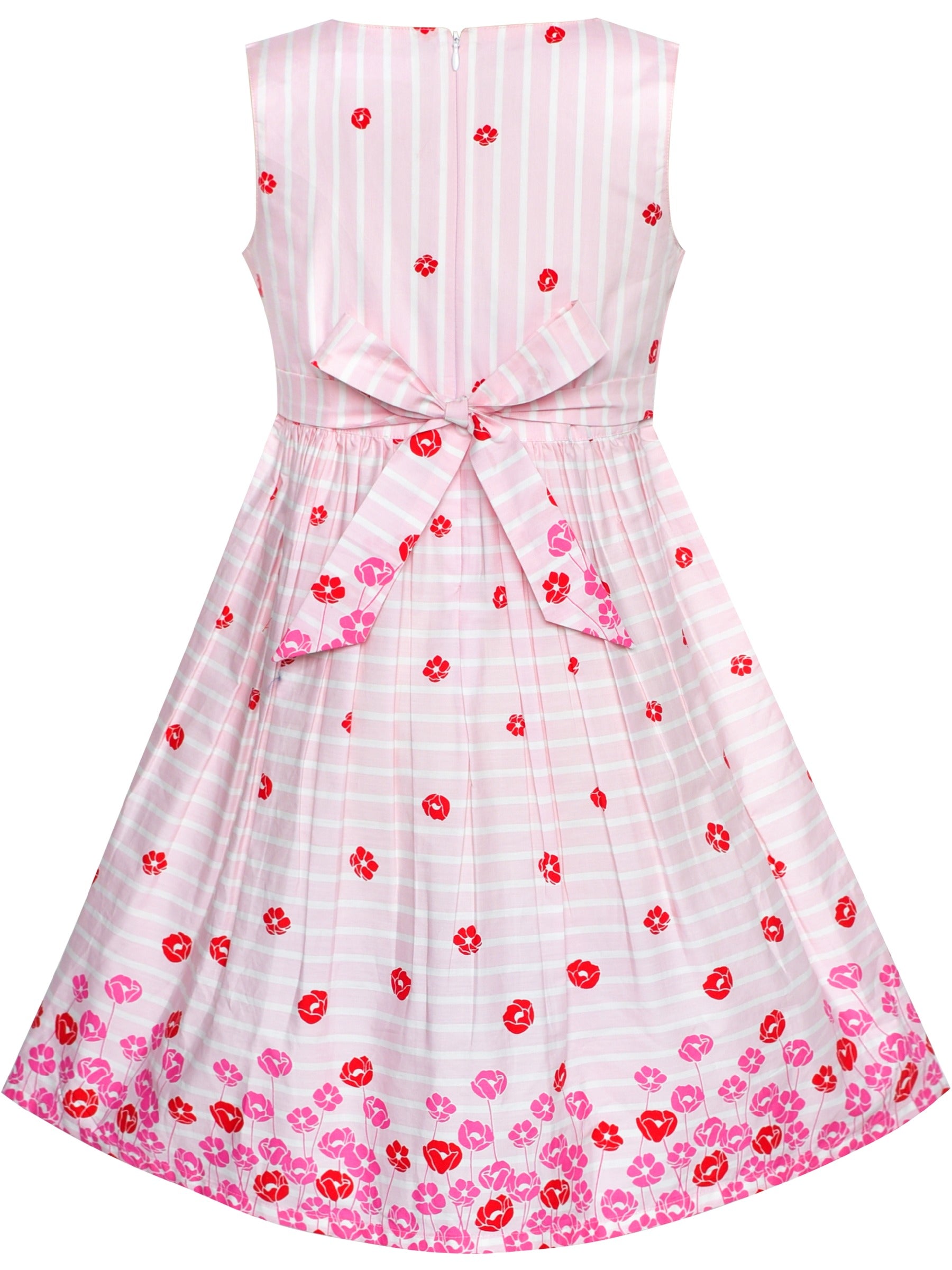 Girls Dress Red Butterfly Party Wedding Christmas Kids Clothes Pink