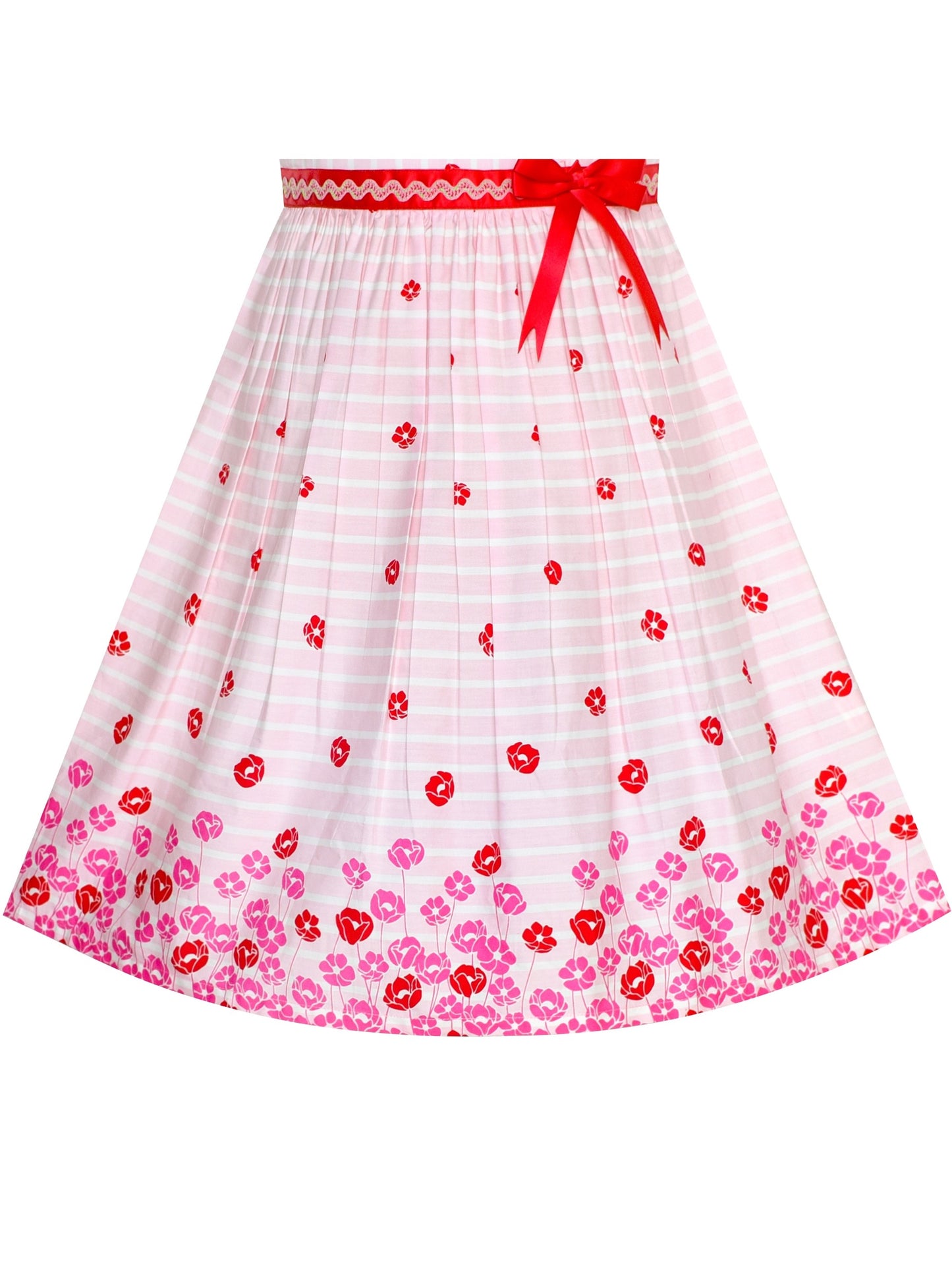 Girls Dress Red Butterfly Party Wedding Christmas Kids Clothes Pink