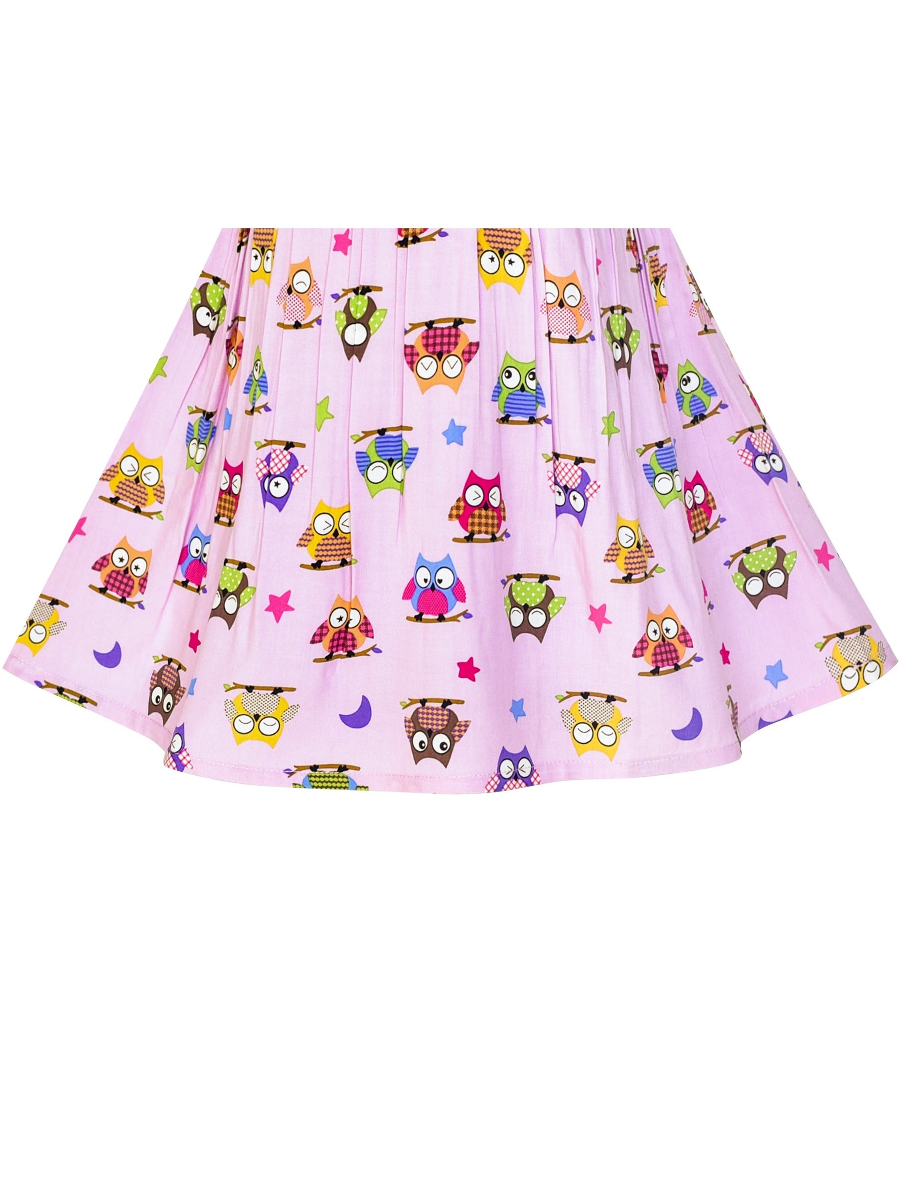Girls Dress Sleeveless Mushrooms Frog Cotton Casual Pink