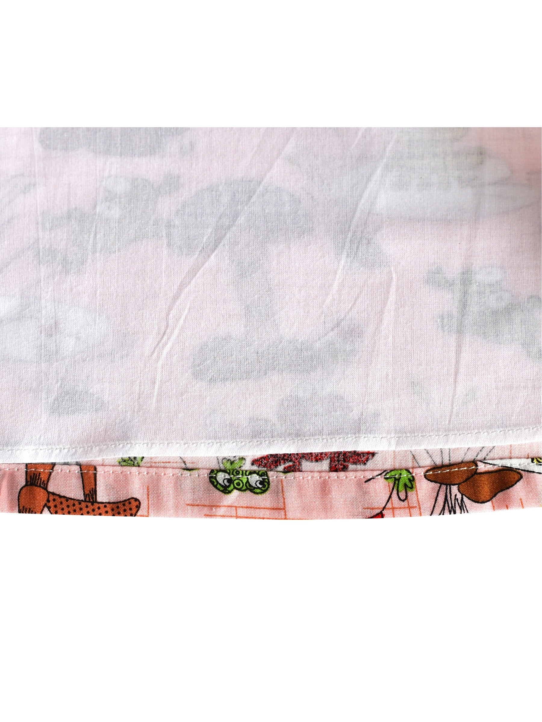 Girls Dress Sleeveless Mushrooms Frog Cotton Casual Pink