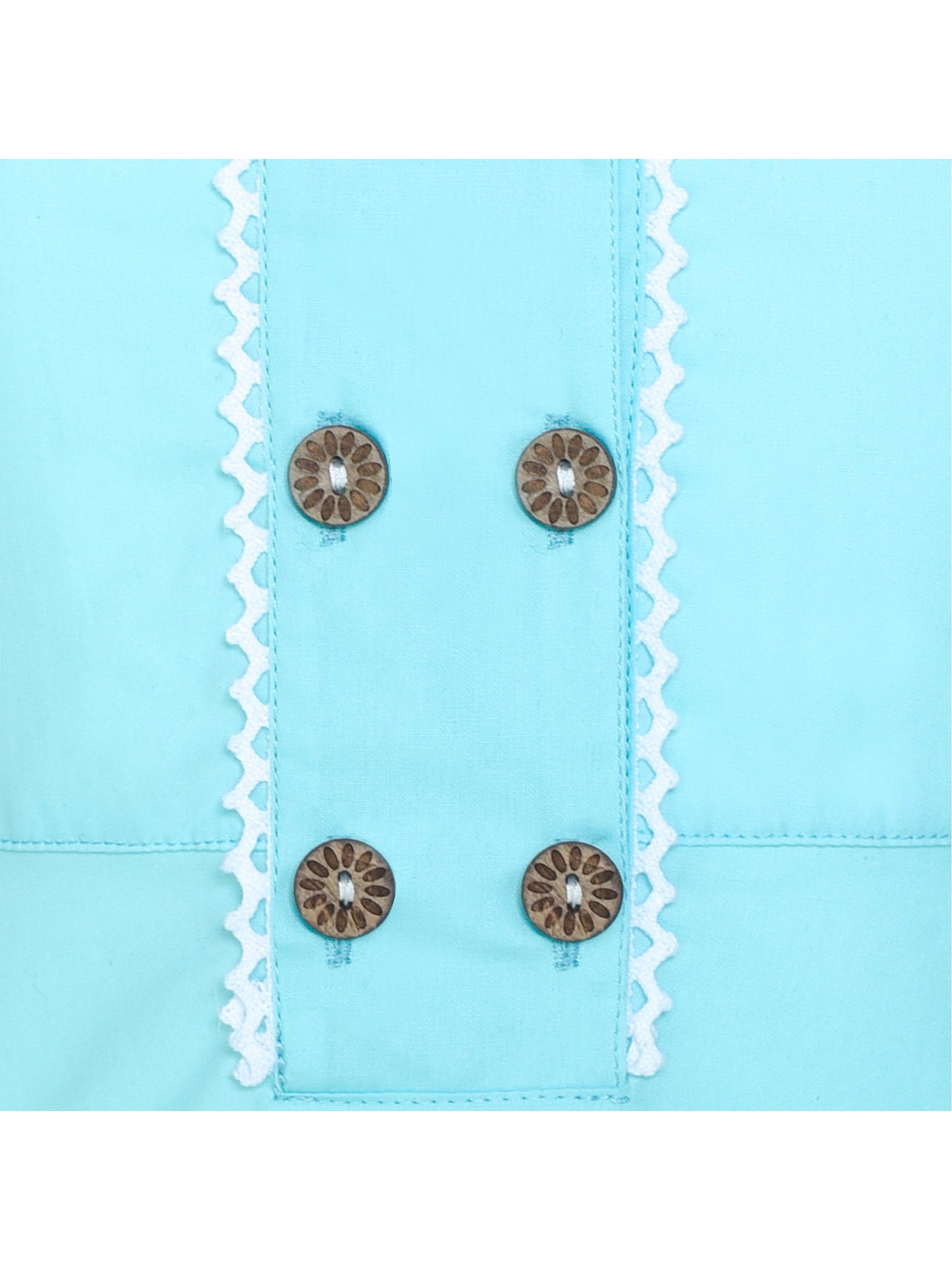 Girls Dress Blue Button Casual Short Sleeve Everyday Blue