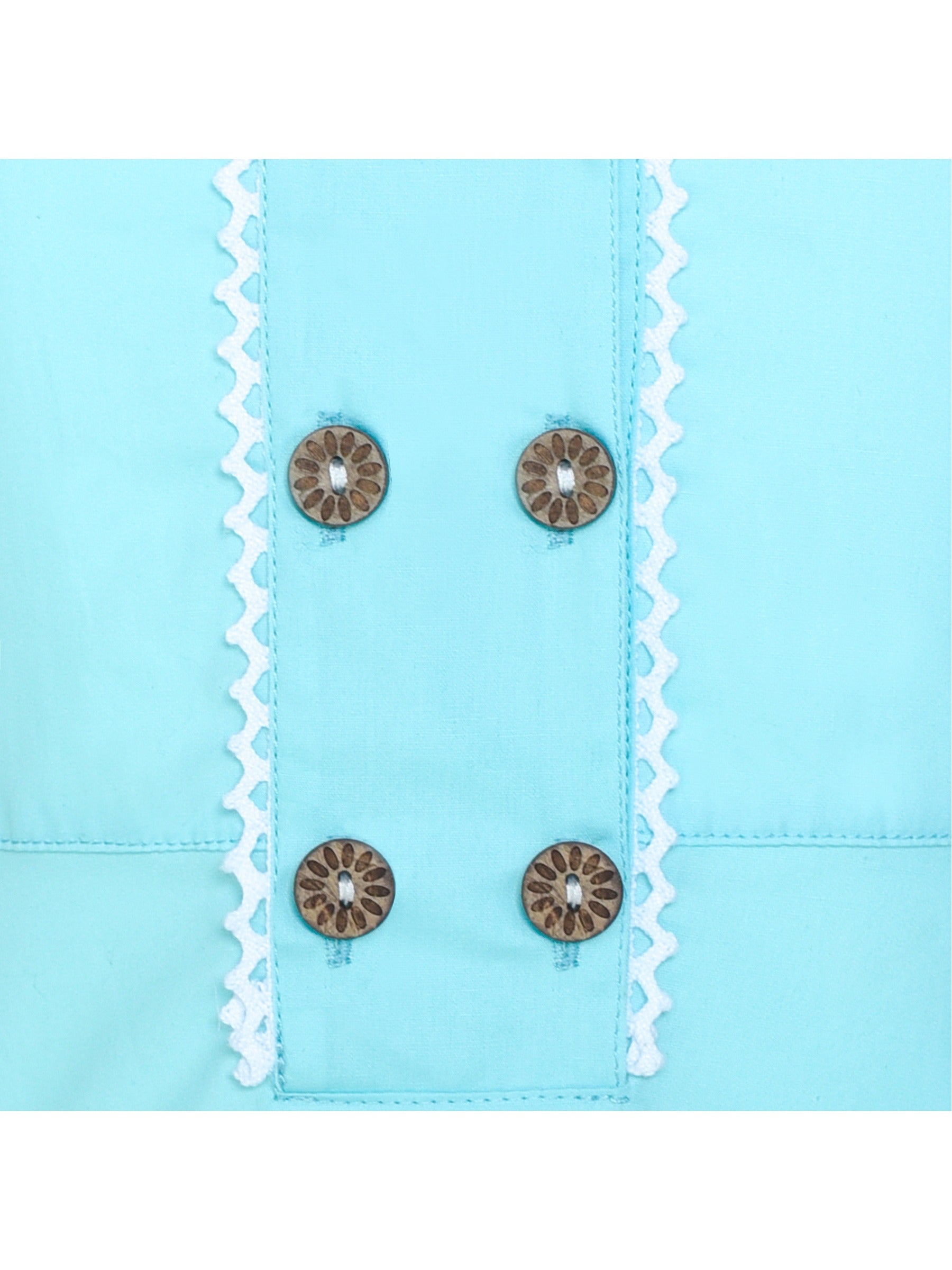 Girls Dress Blue Button Casual Short Sleeve Everyday Blue