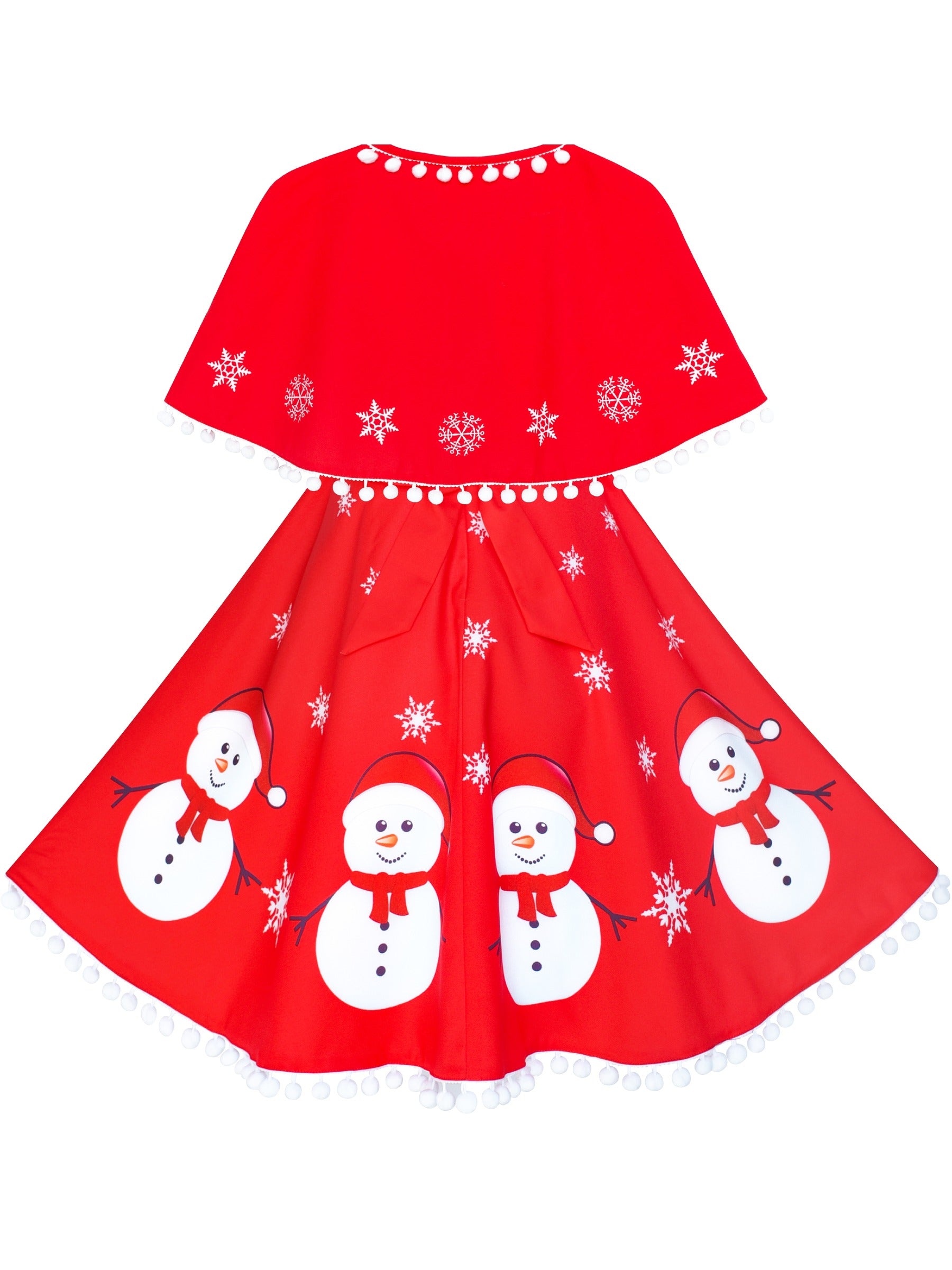 Girls Dress Red Cape Cloak Christmas New Year Holiday Party Red