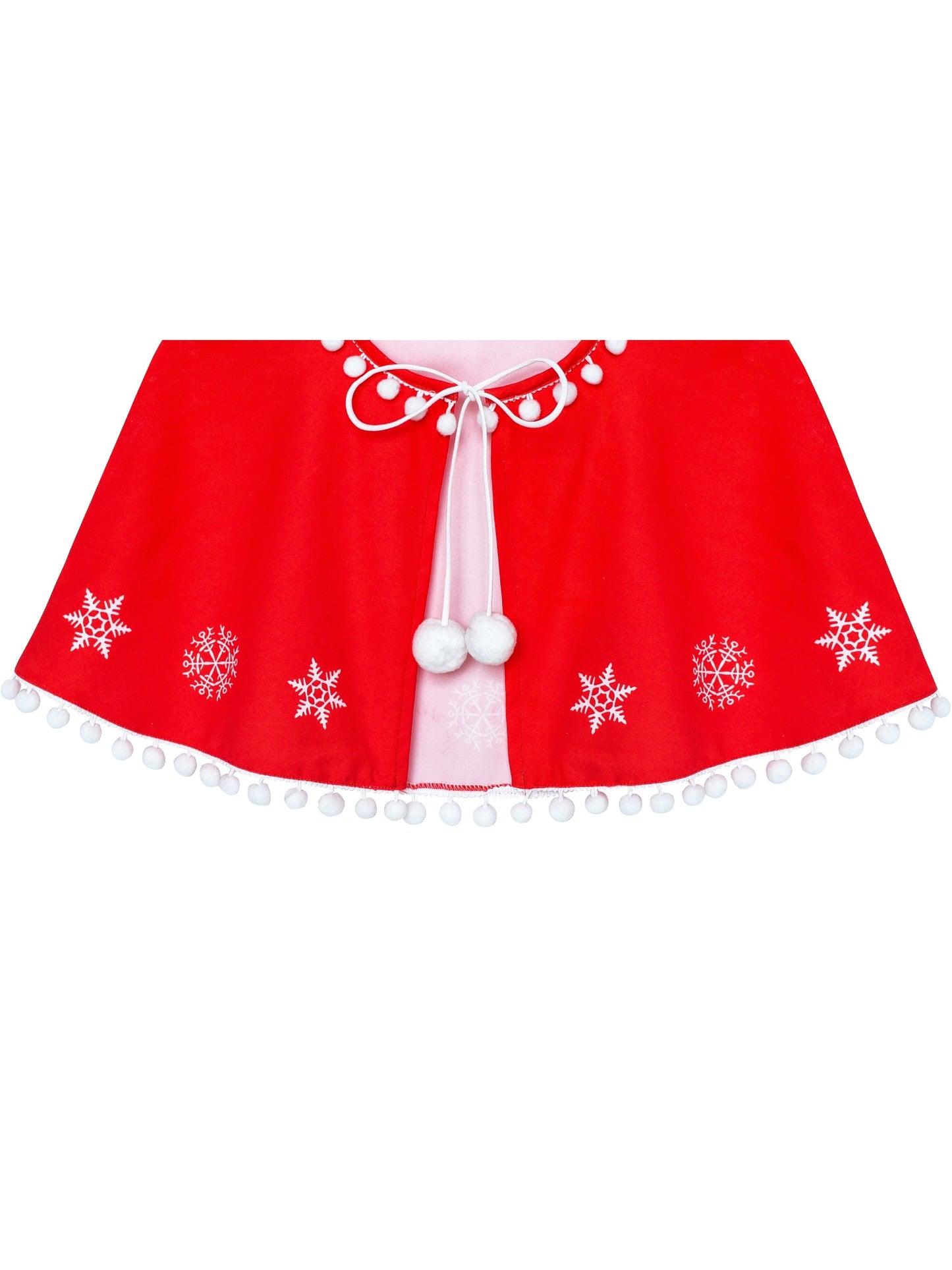 Girls Dress Red Cape Cloak Christmas New Year Holiday Party Red
