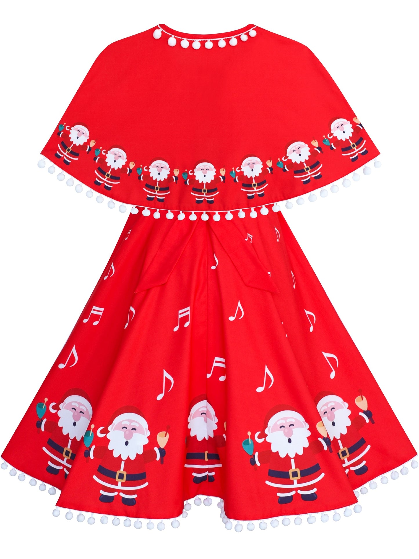 Girls Dress Red Cape Cloak Christmas New Year Holiday Party Red