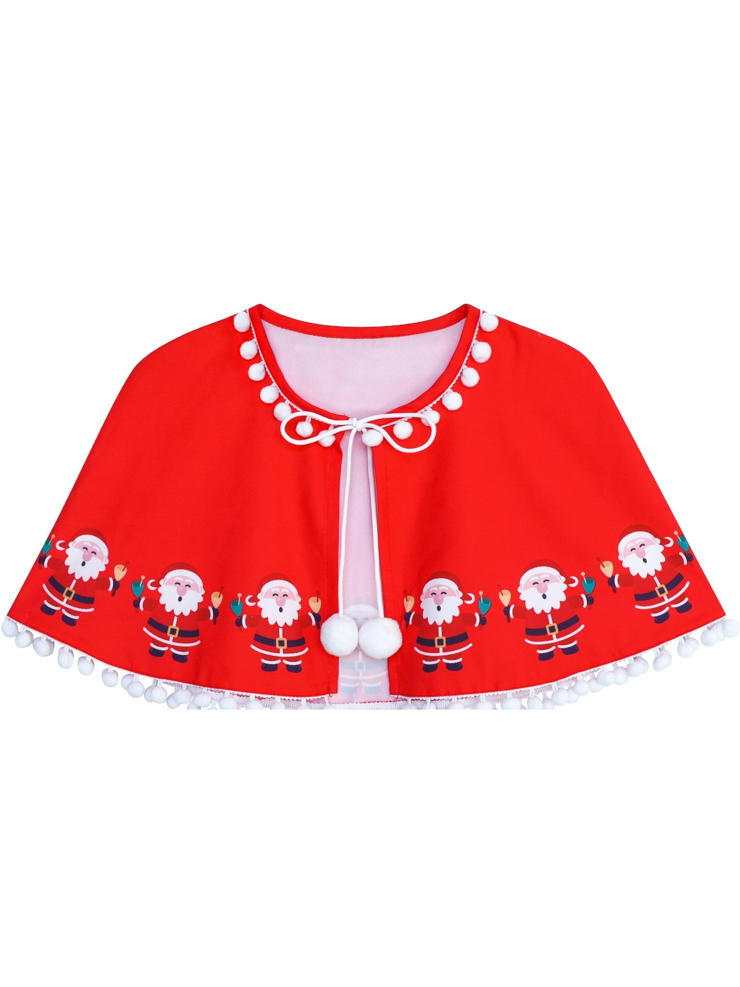 Girls Dress Red Cape Cloak Christmas New Year Holiday Party Red