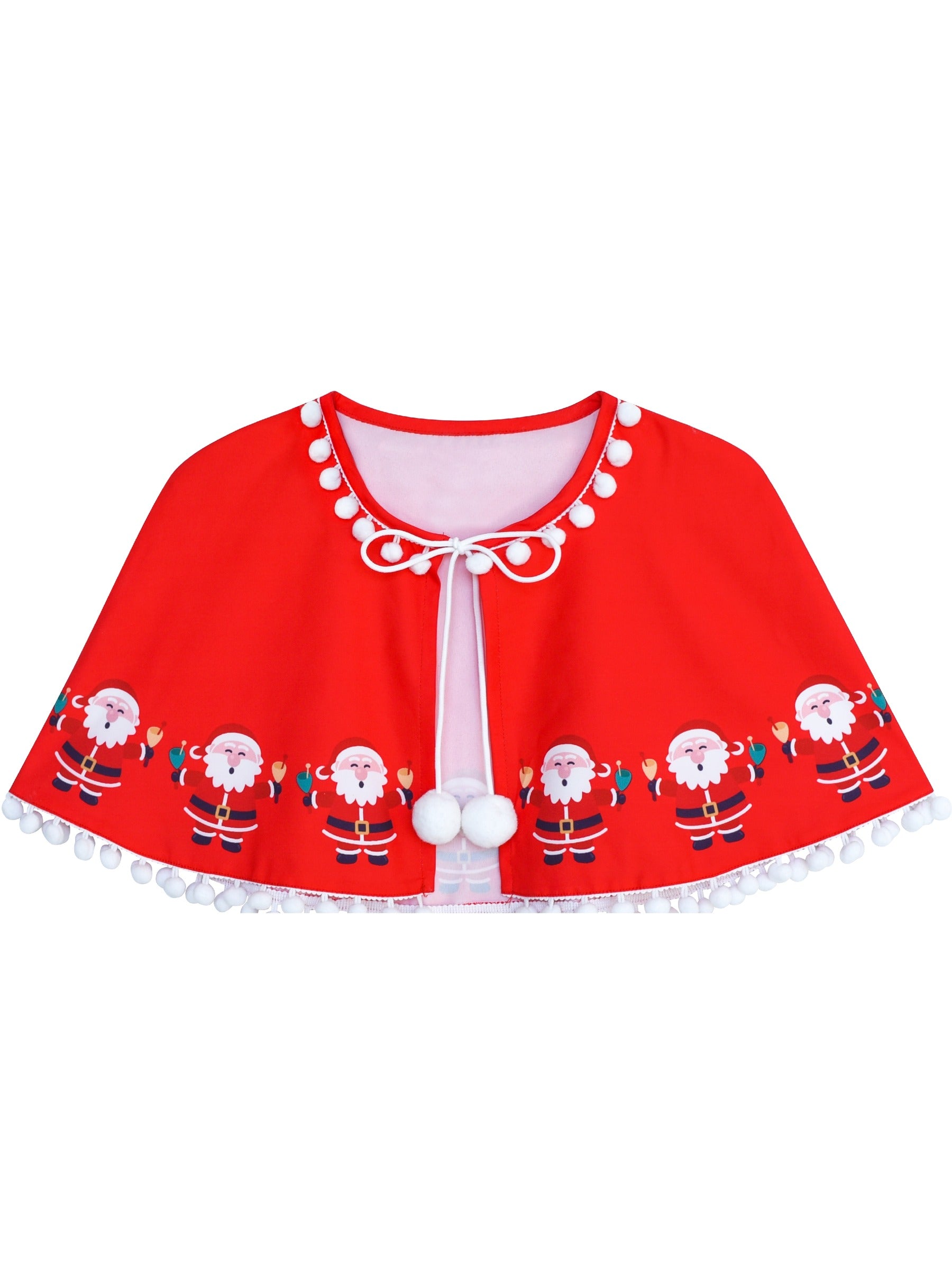 Girls Dress Red Cape Cloak Christmas New Year Holiday Party Red