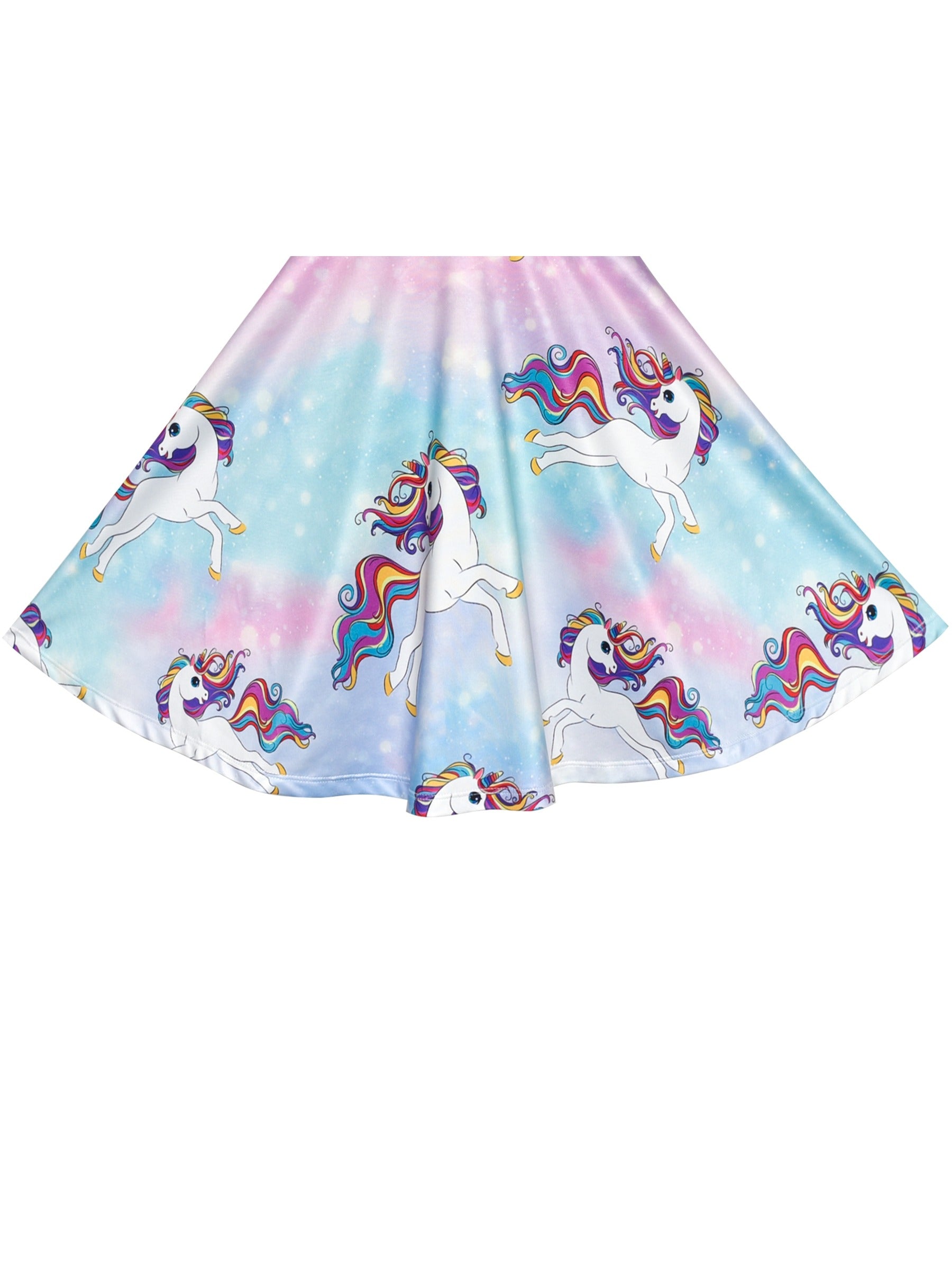Girls Dress Unicorn Rainbow Casual Long Sleeve Blue