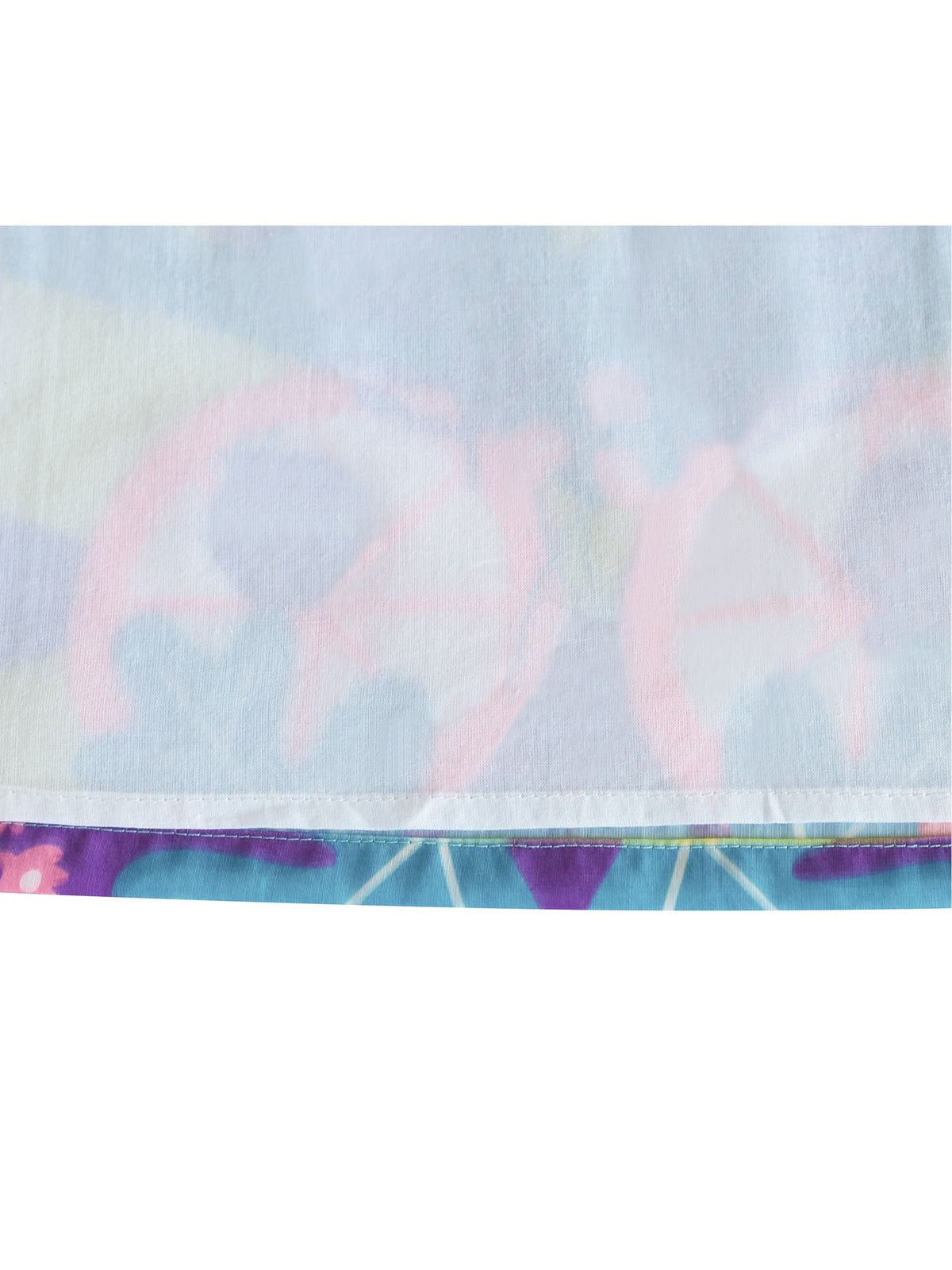 Girls Dress Embroidered Sash Blooming Flower Painting Style Blue - Blue Unicorn