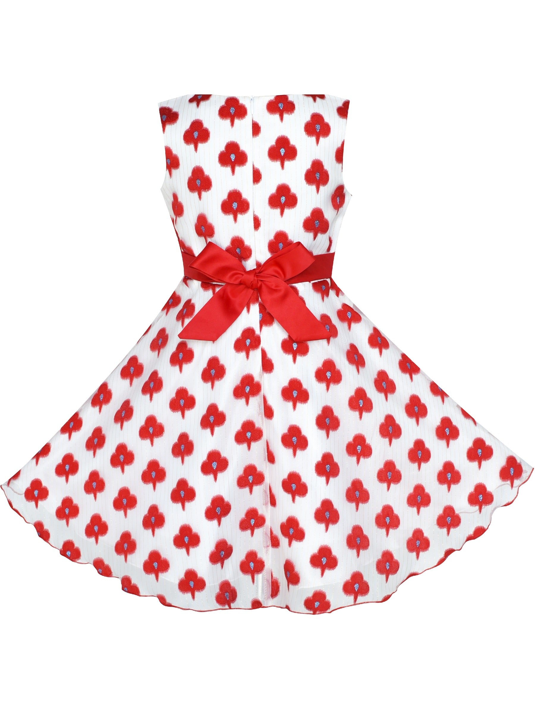 Girls Dress Wedding Gown Tulle Flower Ball With Lace Blue Red