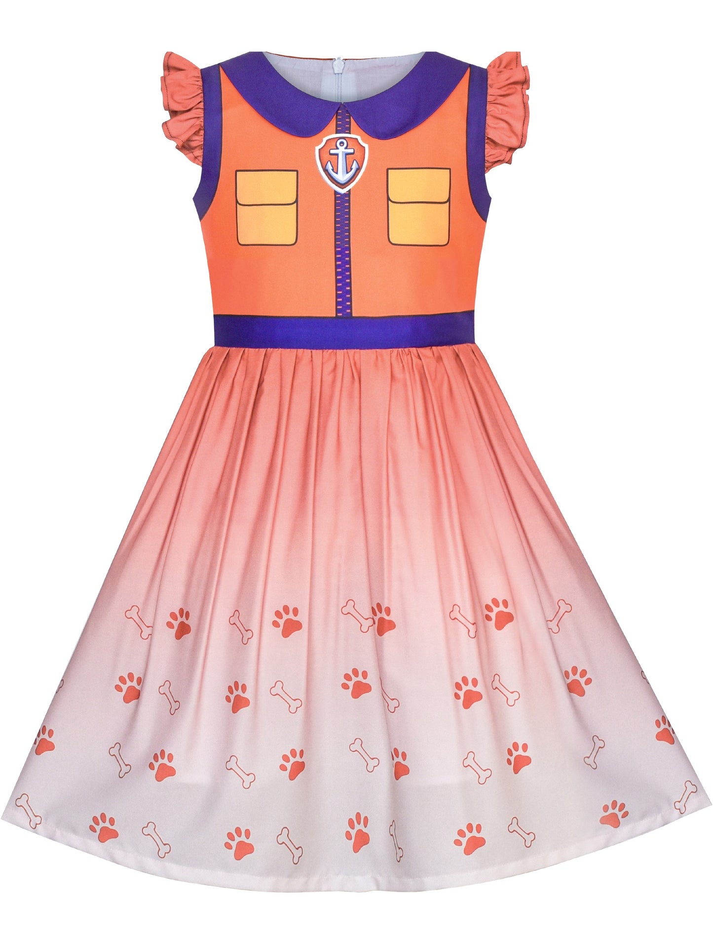 Girls Dress for Costume Halloween Party Orange