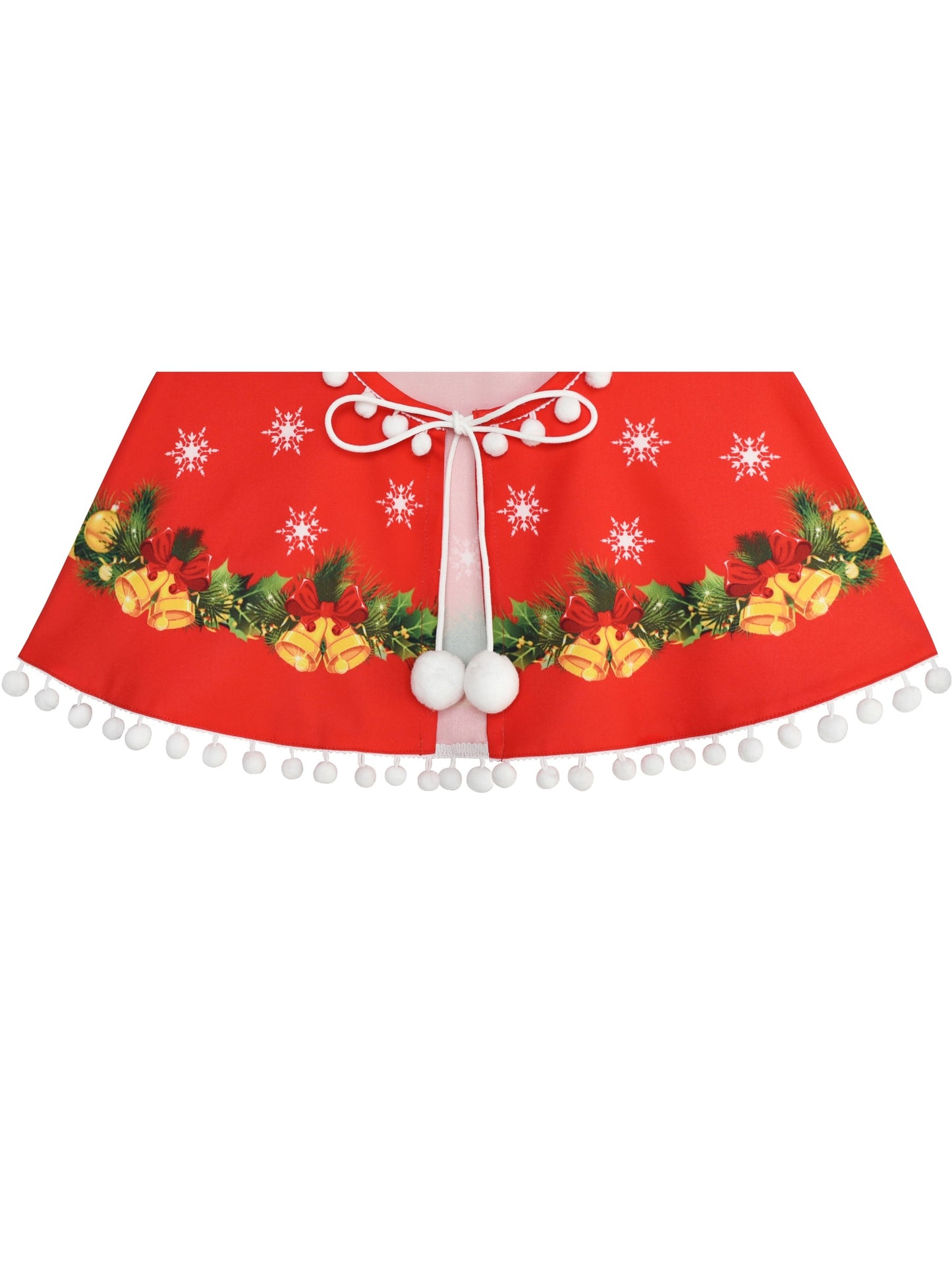 Girls Dress Red Cape Cloak Christmas New Year Holiday Party Red