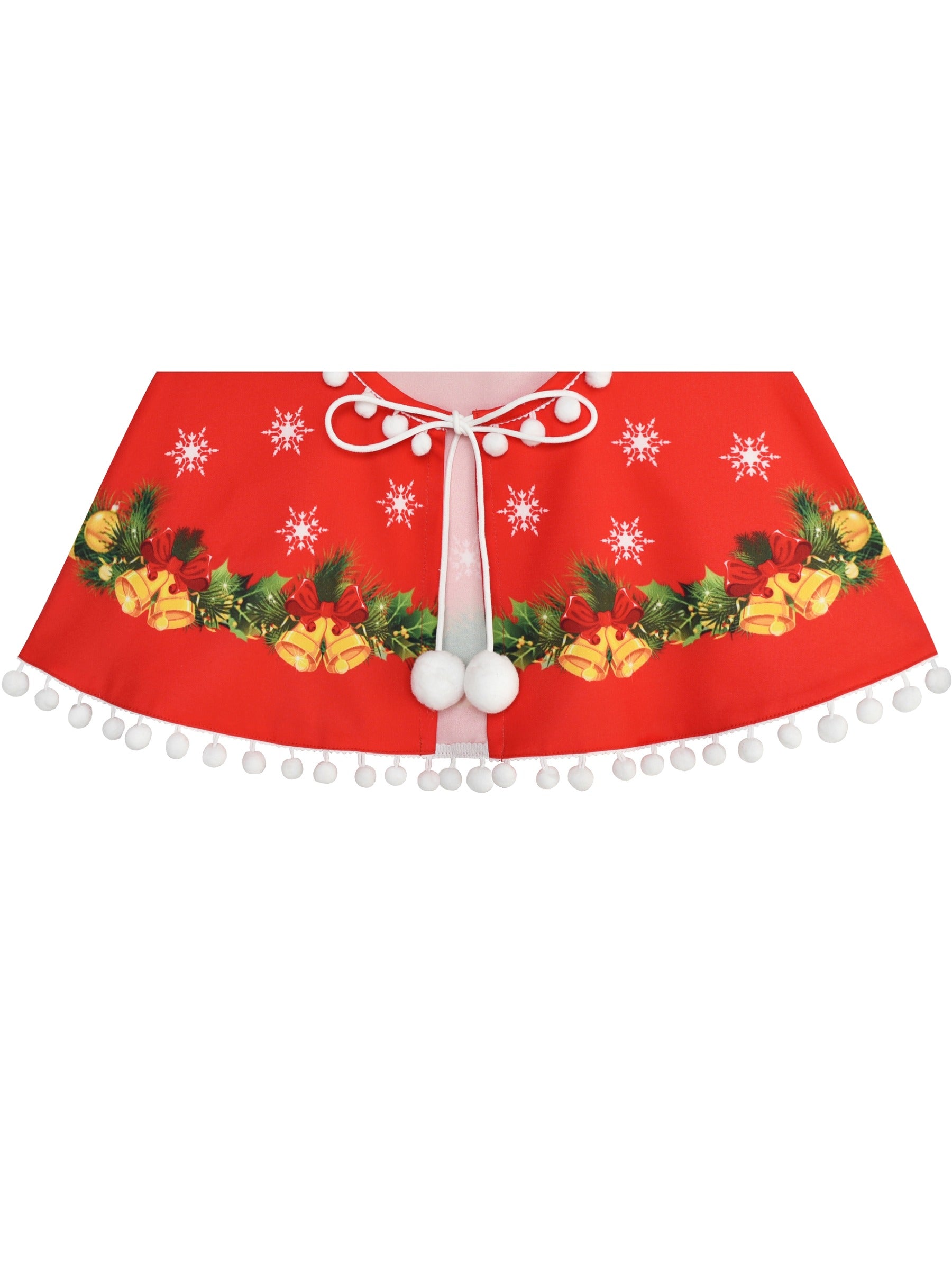 Girls Dress Red Cape Cloak Christmas New Year Holiday Party Red