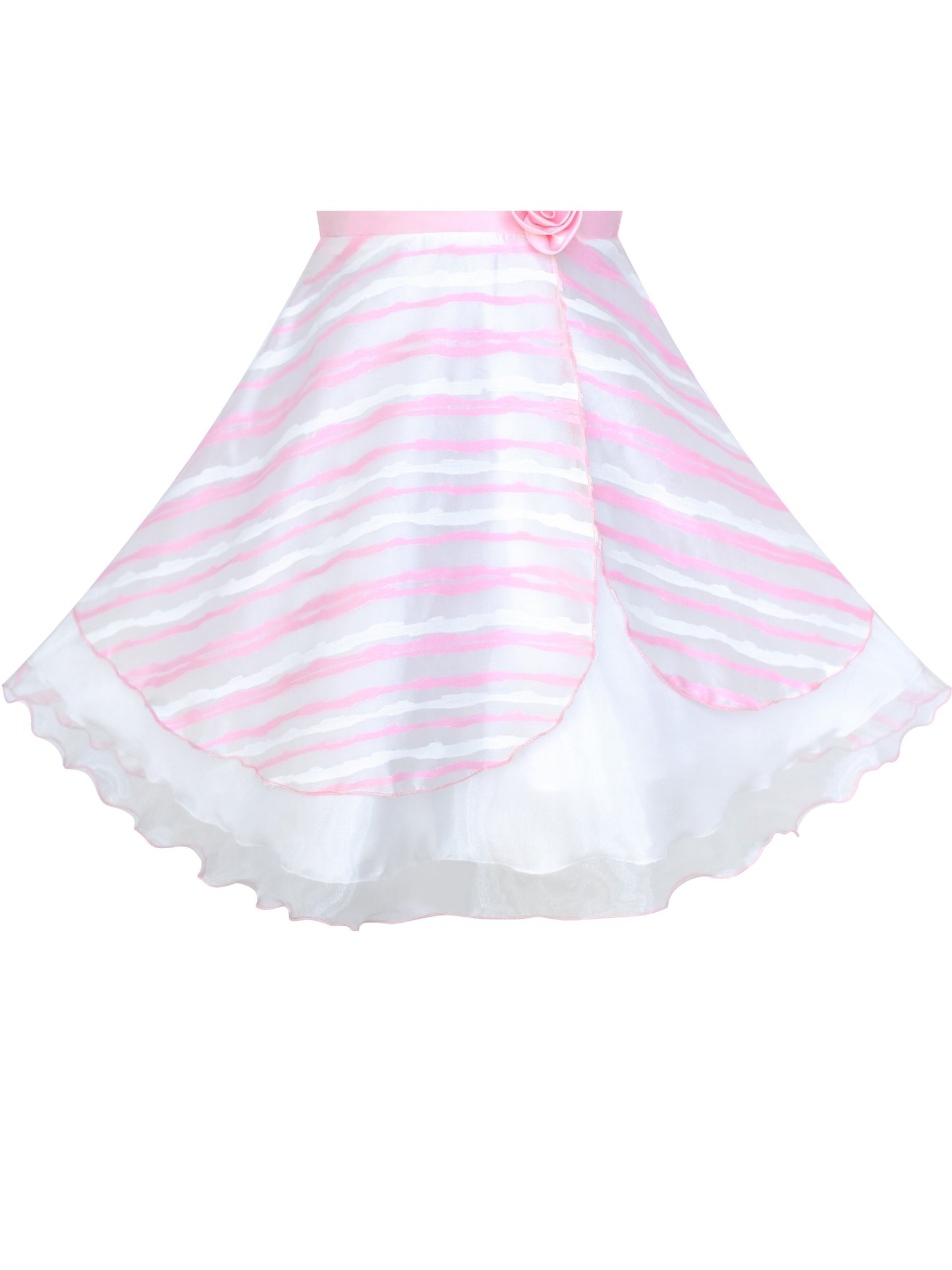 Girls Dress Wedding Gown Tulle Flower Ball With Lace Blue Pink