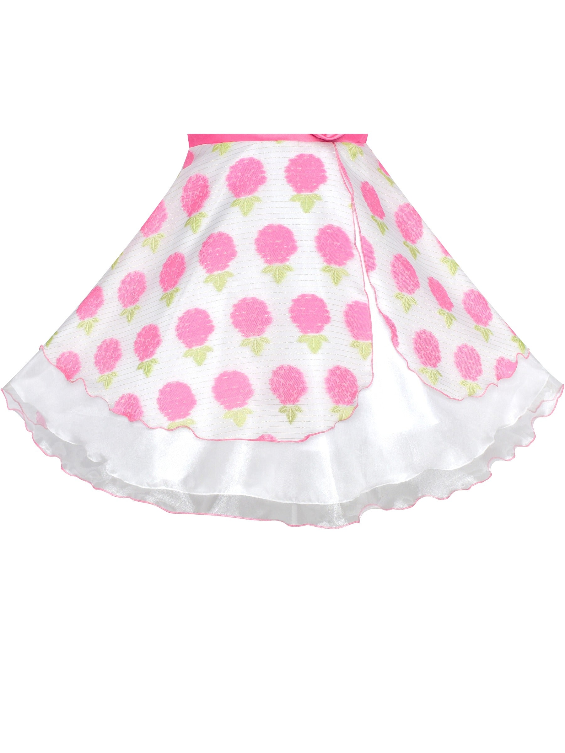 Girls Dress Wedding Gown Tulle Flower Ball With Lace Blue Pink