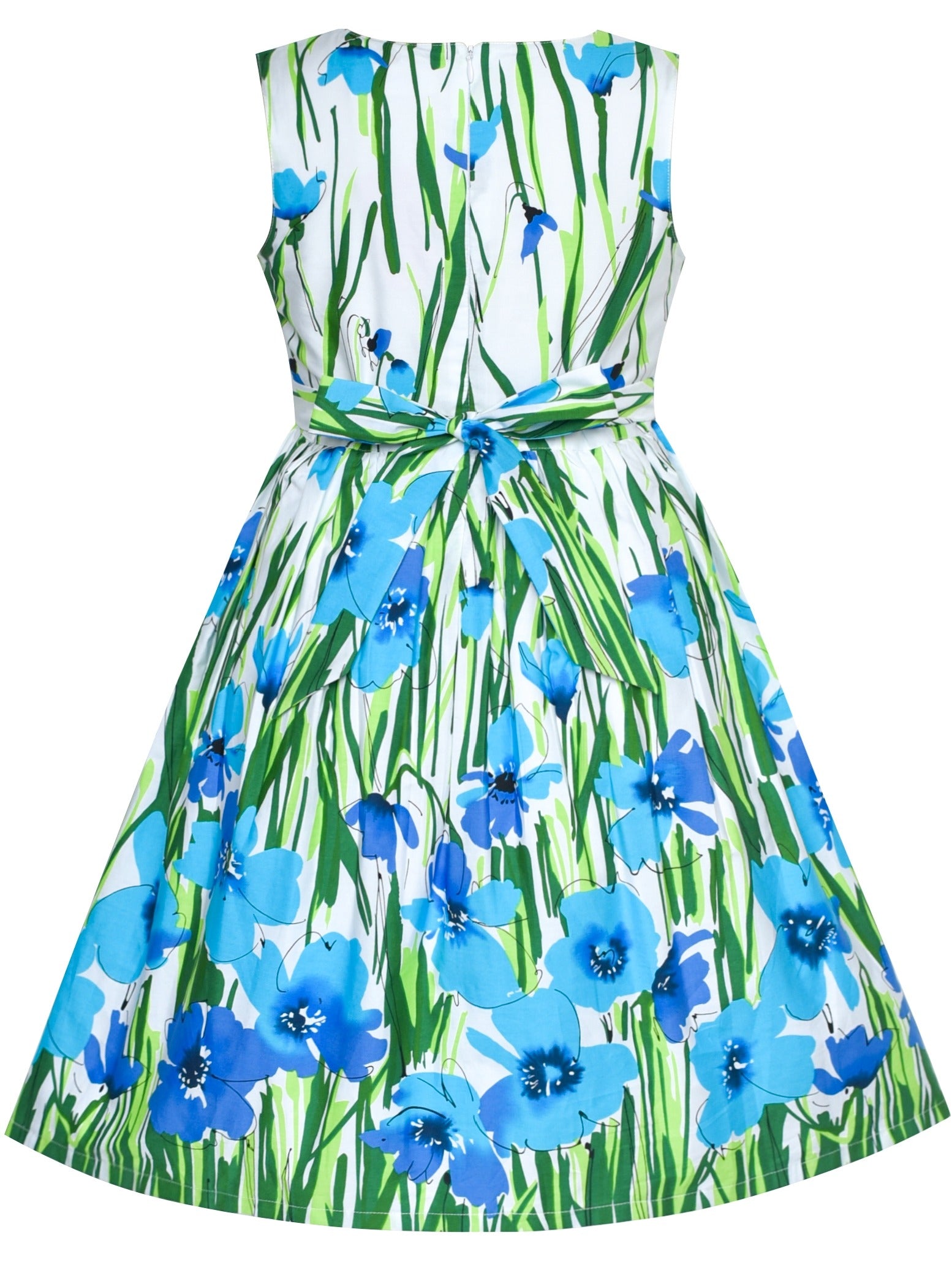 Girls Dress Red Butterfly Party Wedding Christmas Kids Clothes Blue