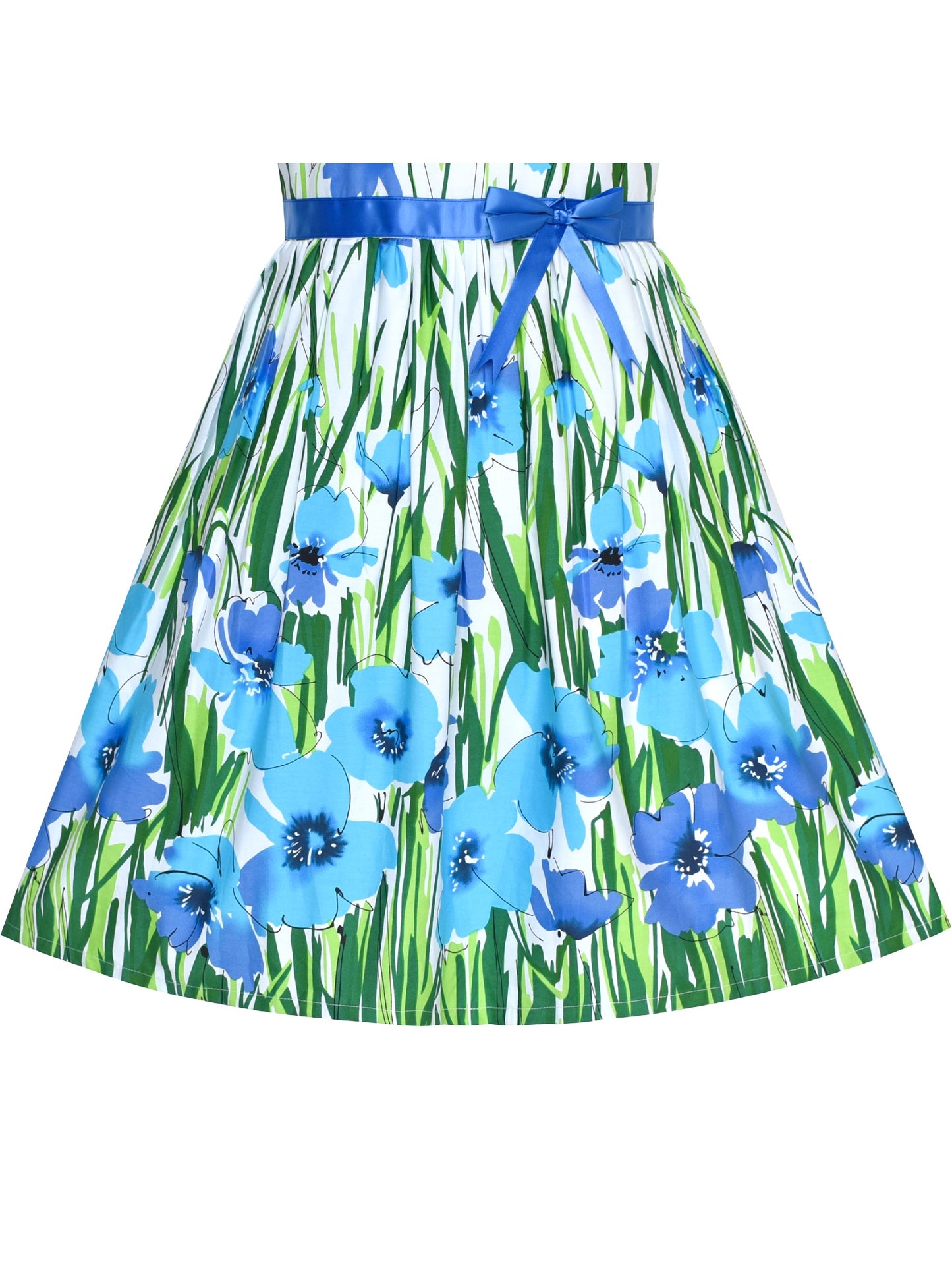 Girls Dress Red Butterfly Party Wedding Christmas Kids Clothes Blue