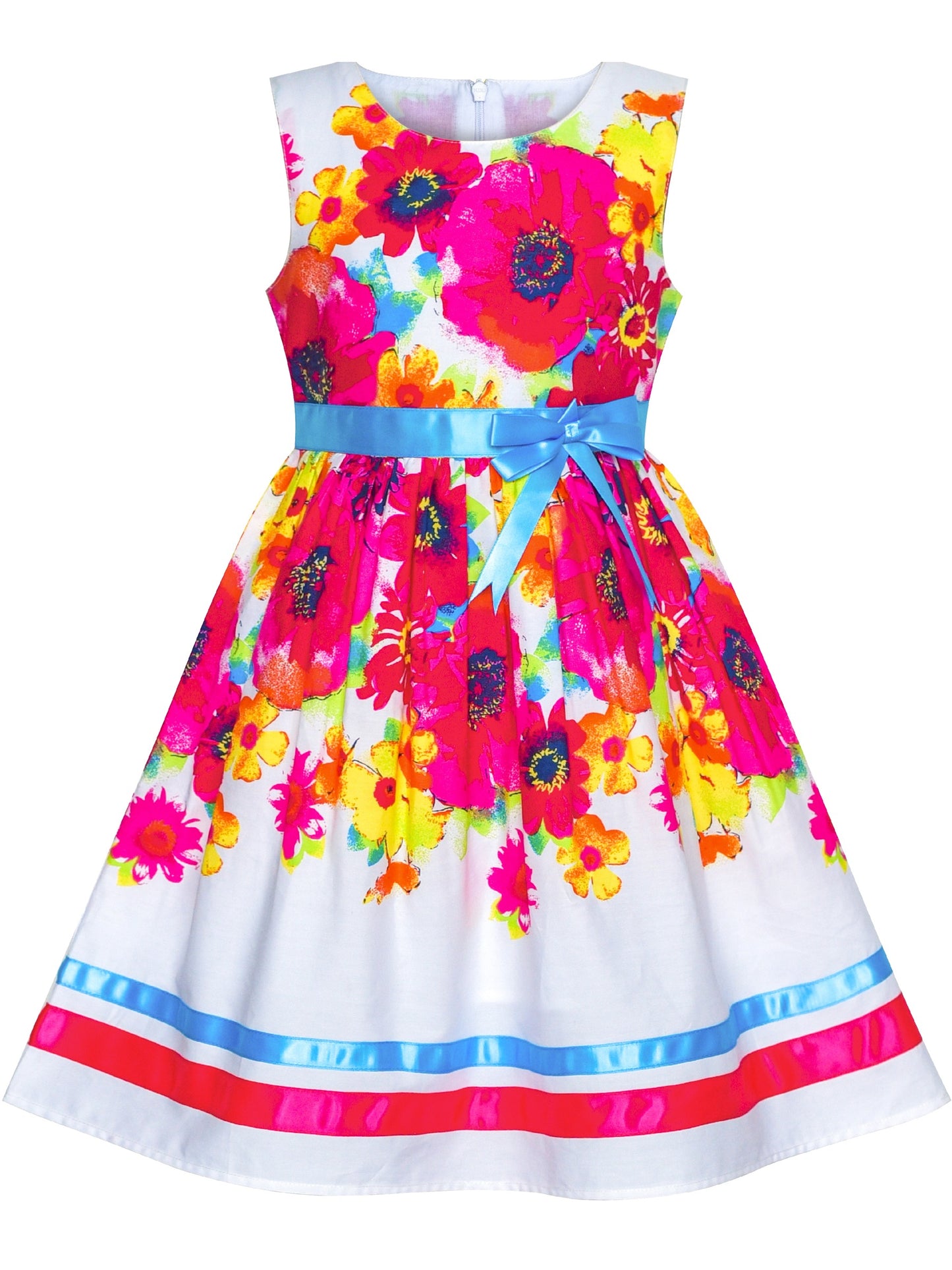 Girls Dress Red Butterfly Party Wedding Christmas Kids Clothes Pink