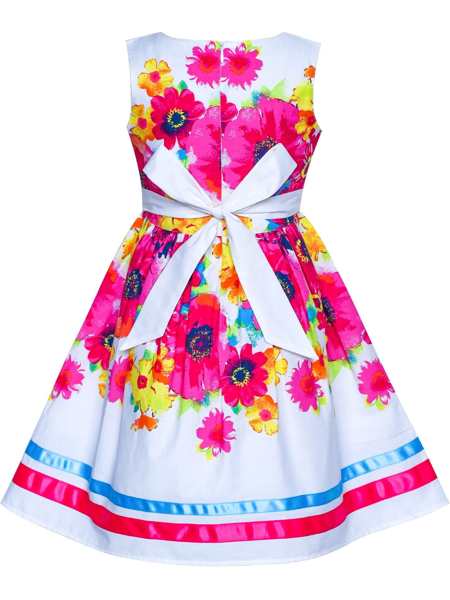 Girls Dress Red Butterfly Party Wedding Christmas Kids Clothes Pink