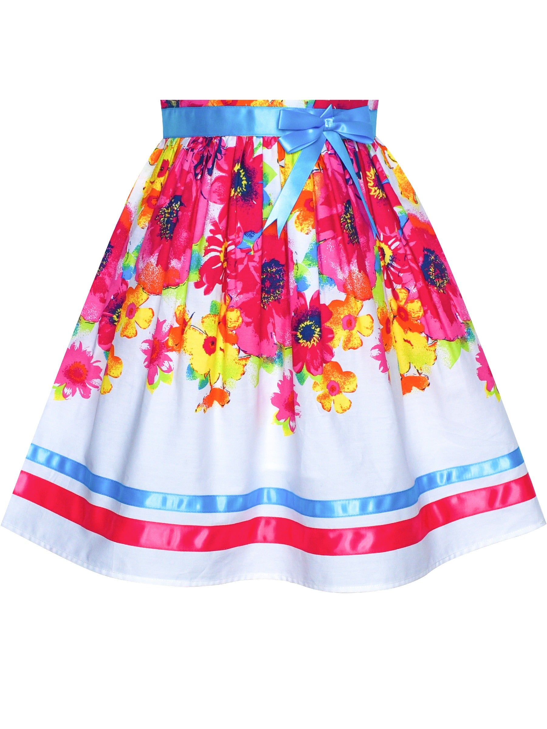 Girls Dress Red Butterfly Party Wedding Christmas Kids Clothes Pink