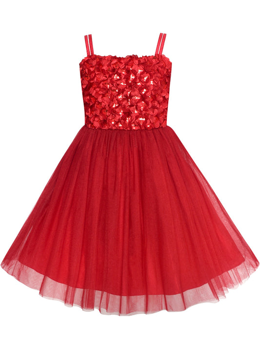Flower Girls Dress Red Long Sleeve Shrug Bolero Red