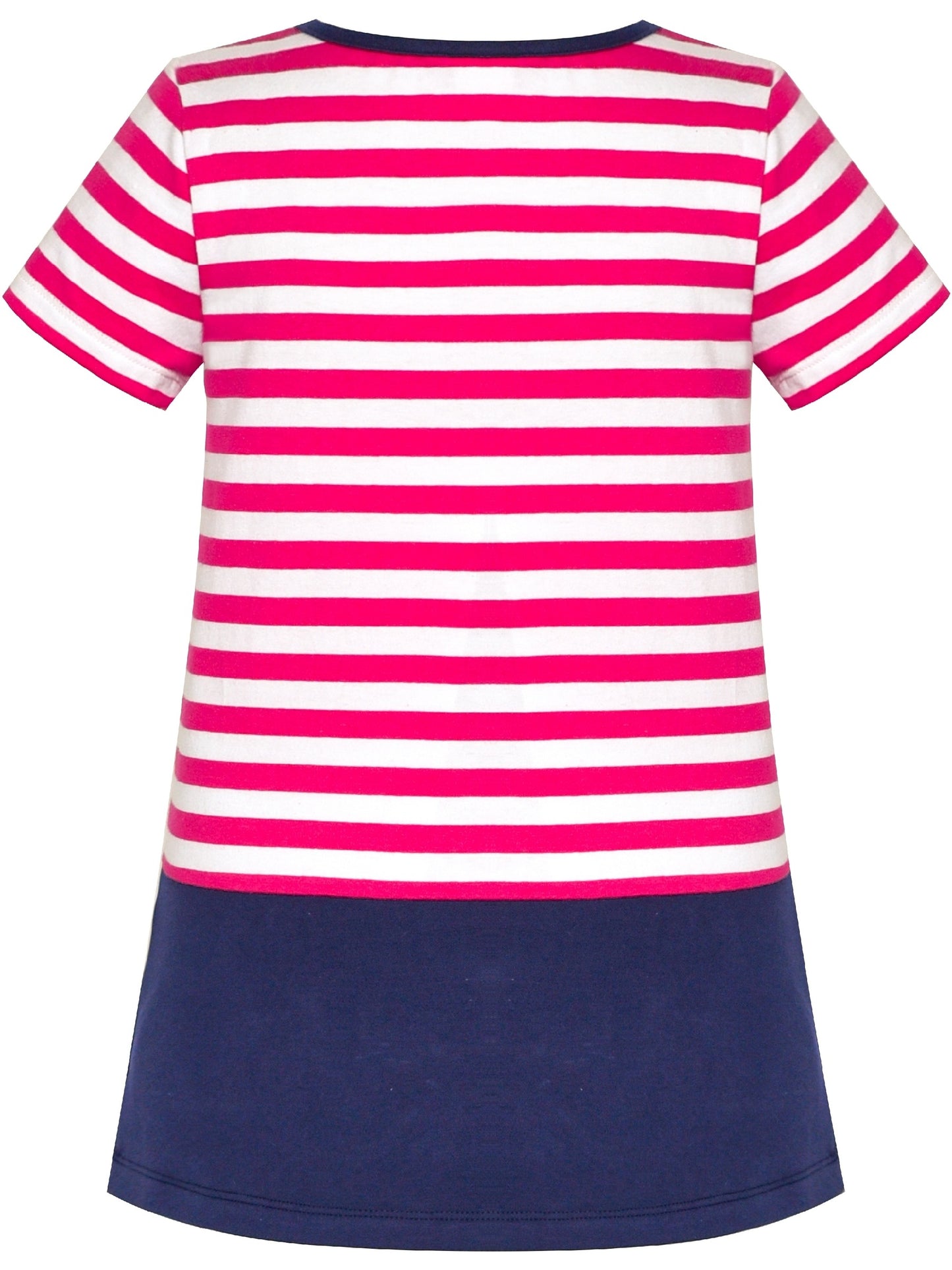 Girls Dress Tee Cotton Sunflower Petal Short Sleeve Pink