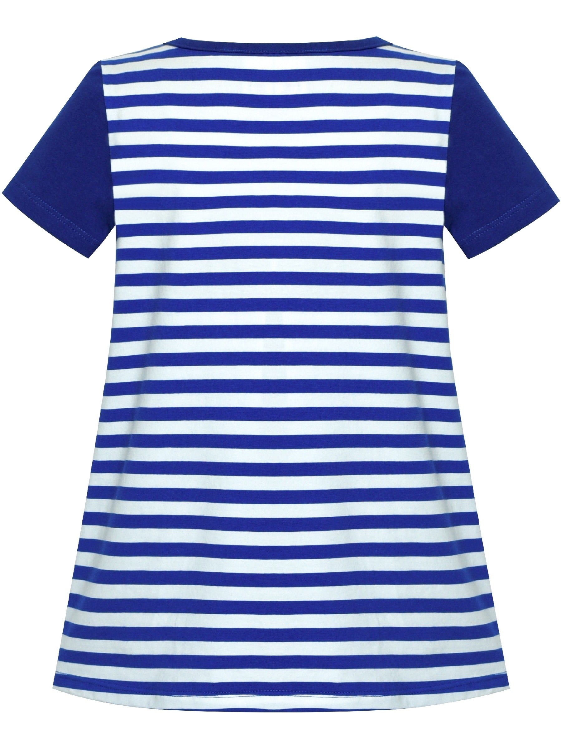 Girls Dress Tee Cotton Sunflower Petal Short Sleeve Blue