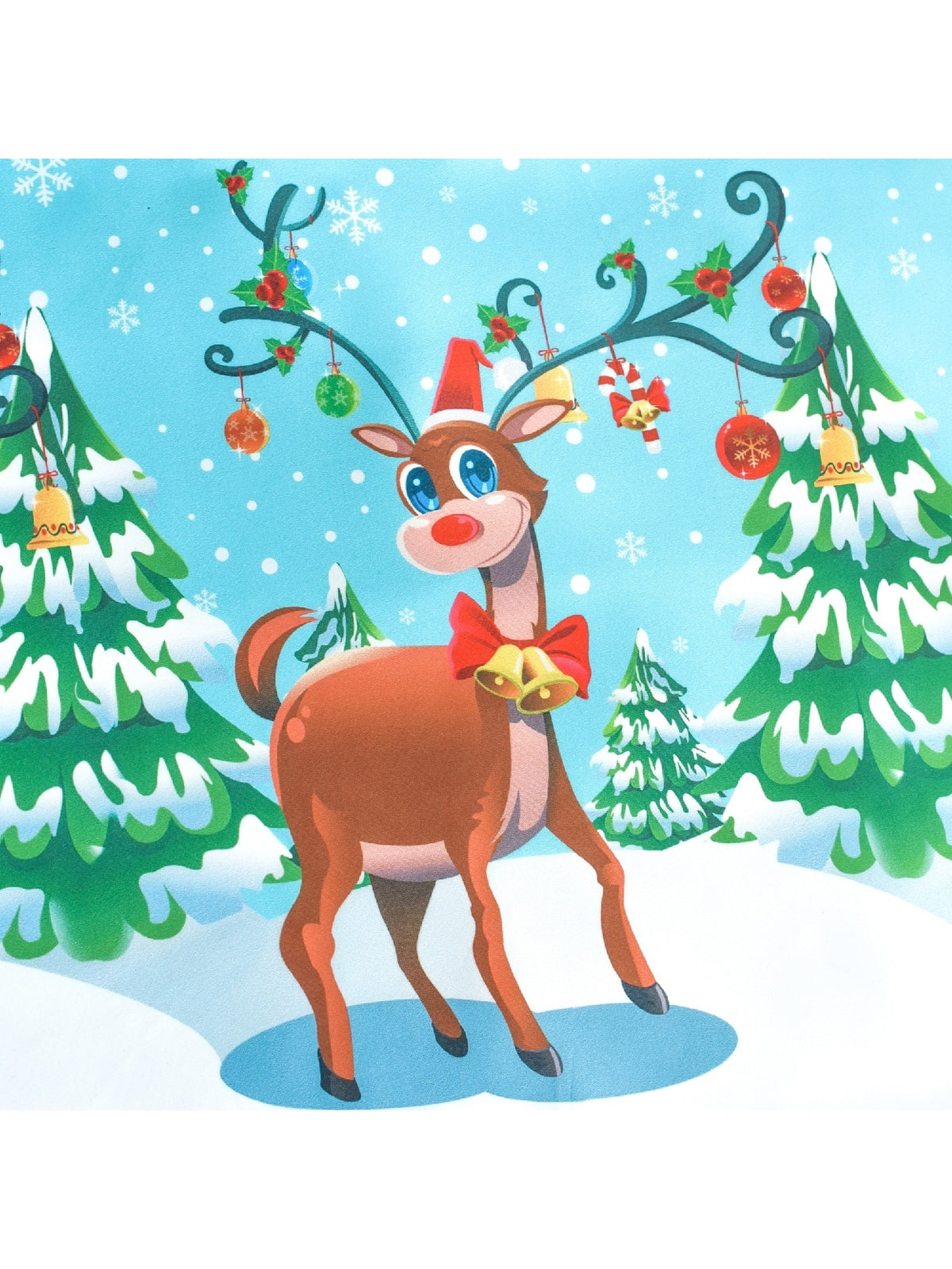 Girls Dress Christmas Santa Snow Xmas Party Turquoise - Blue Reindeer