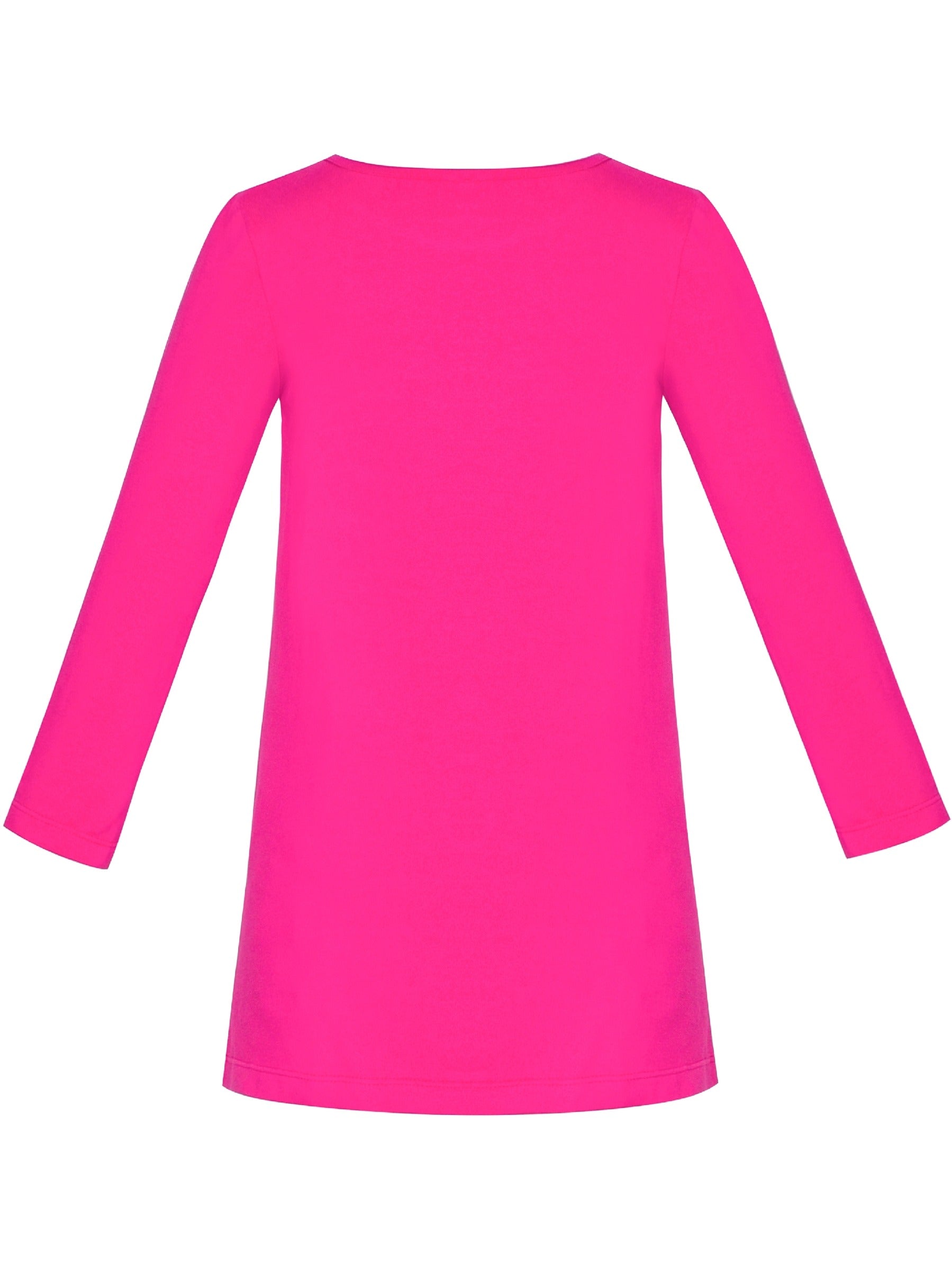 Girls Dress Christmas Santa Pink Cotton Long Sleeve Purple