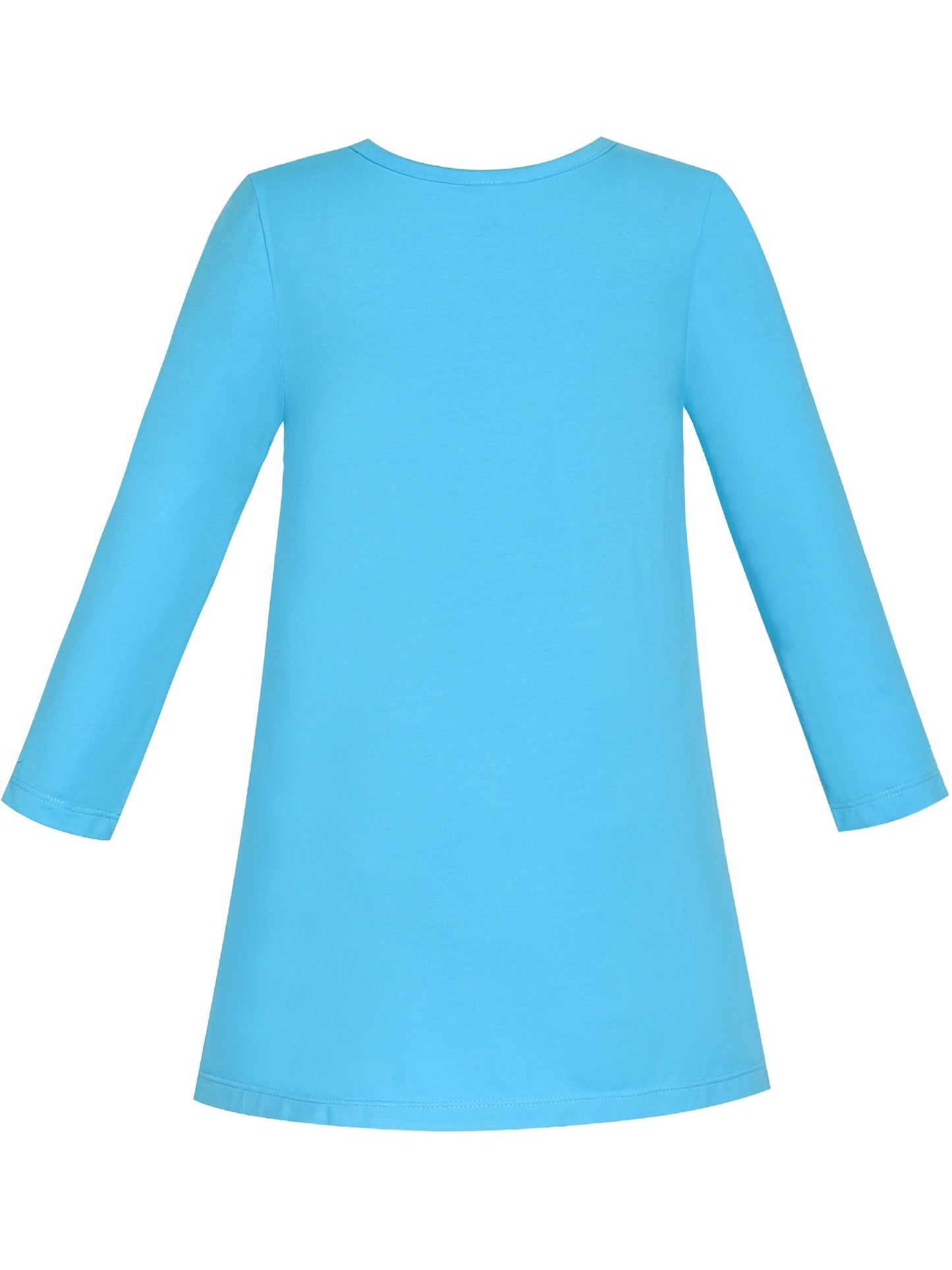Girls Dress Christmas Santa Pink Cotton Long Sleeve Blue