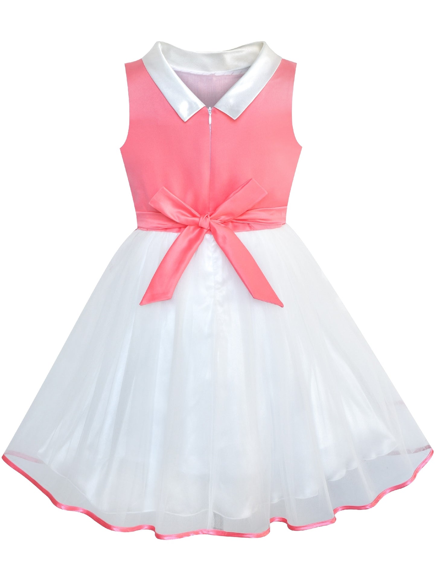 Flower Girls Dress Blue and White Butterfly Pageant Red