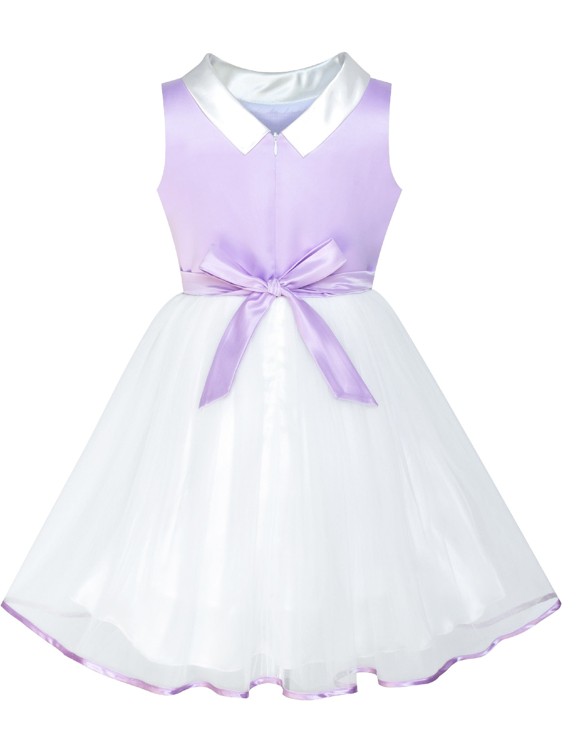 Flower Girls Dress Blue and White Butterfly Pageant Purple