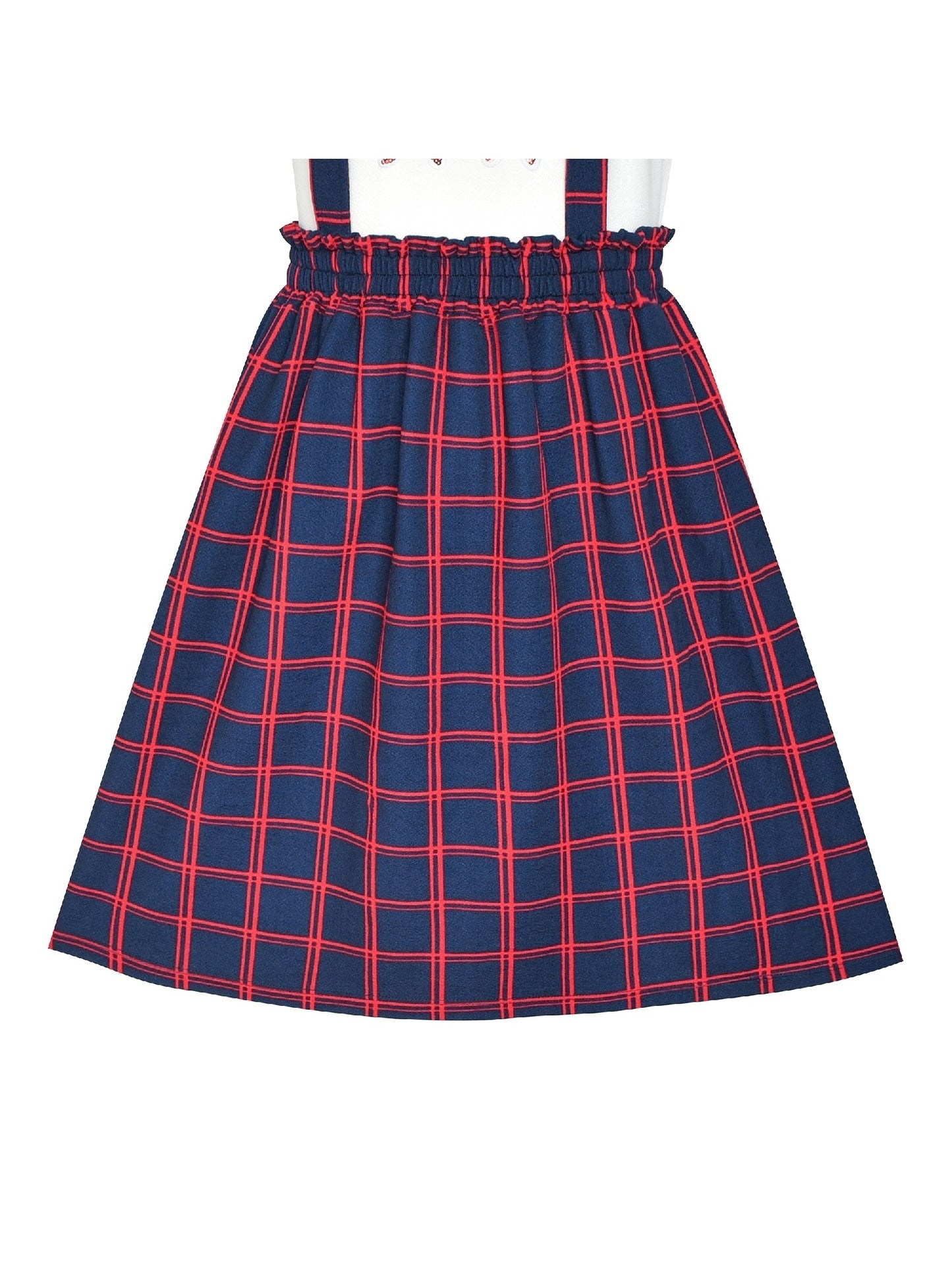 Girls Dress Suspender Skirt School Uniform Red