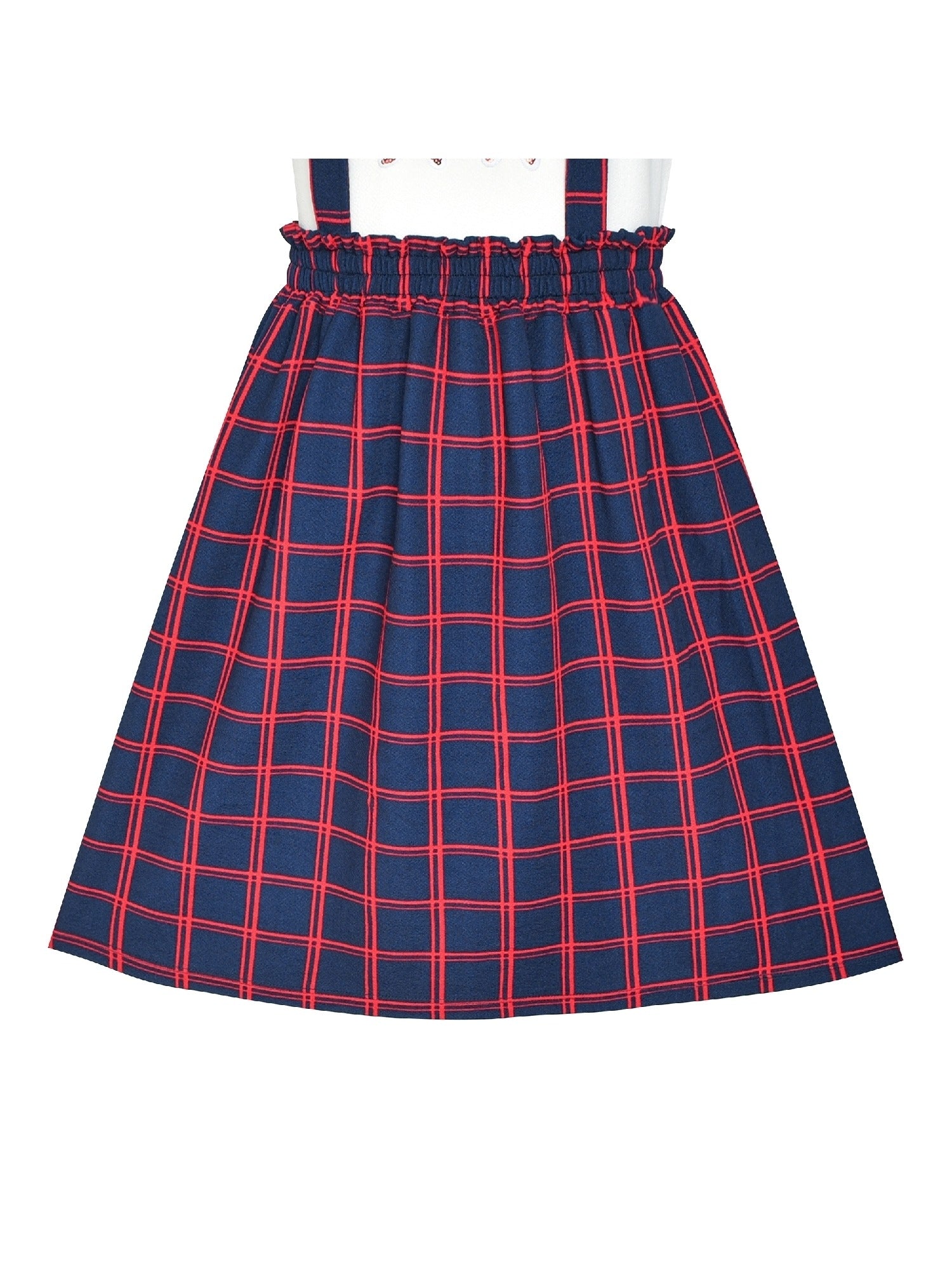 Girls Dress Suspender Skirt School Uniform Red