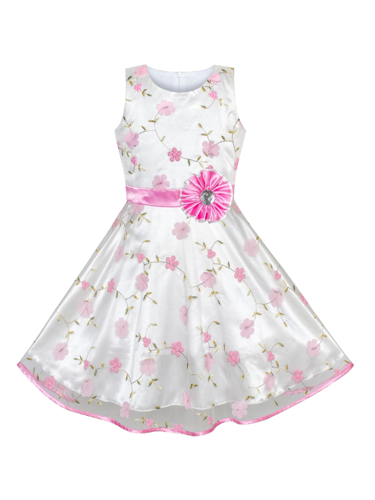 Girls Dress Blue Rose Wedding Pageant Kids Boutique Pink