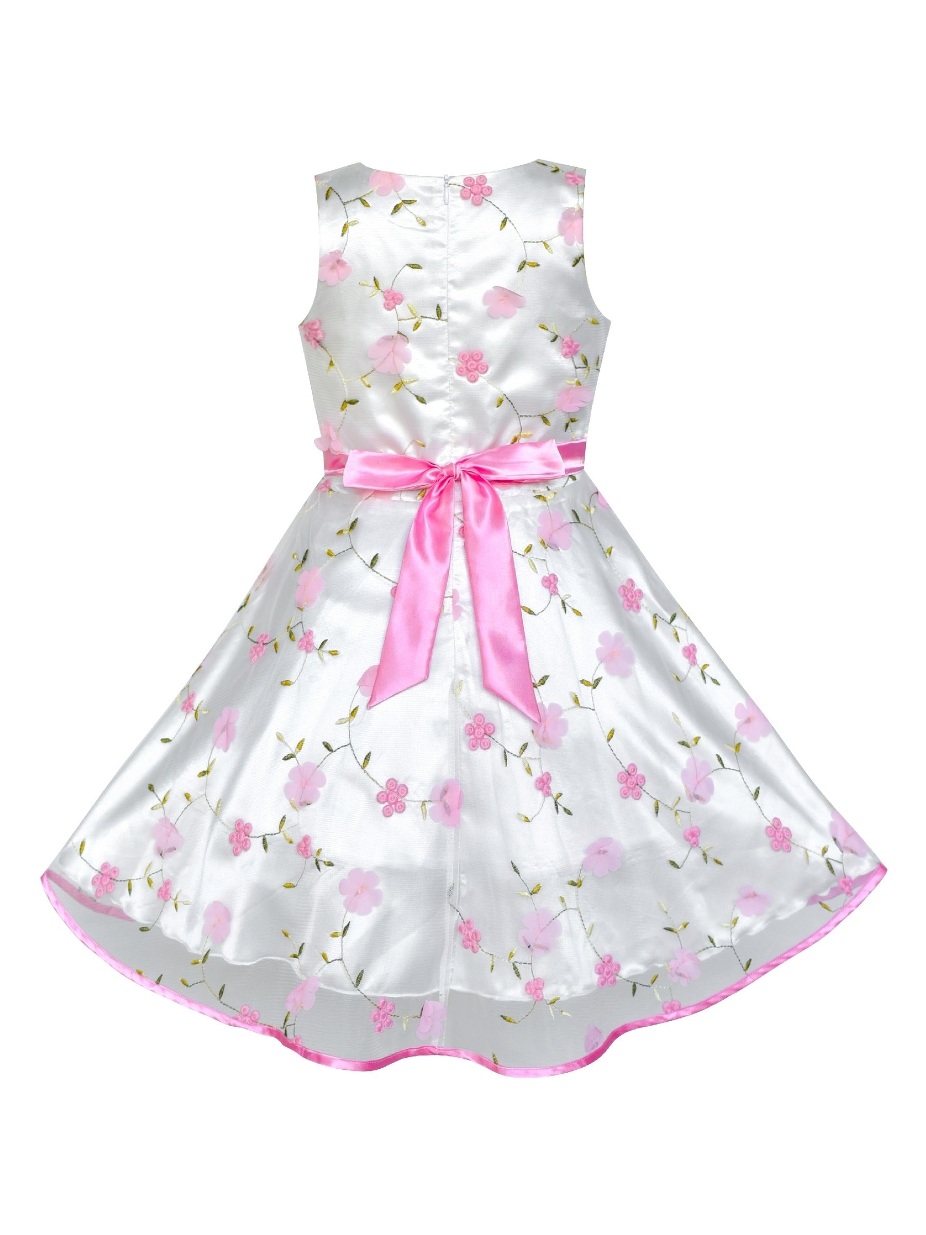 Girls Dress Blue Rose Wedding Pageant Kids Boutique Pink