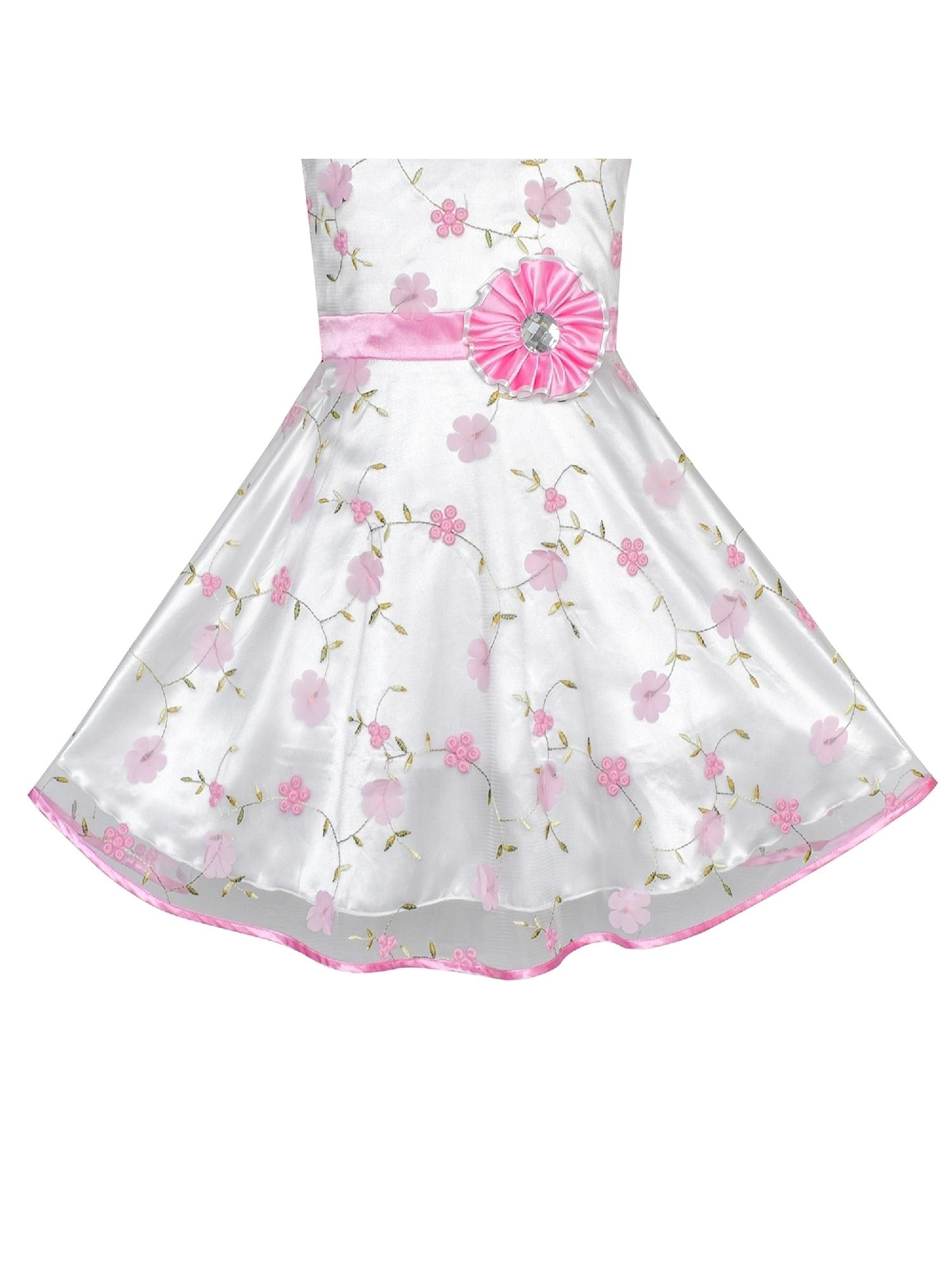 Girls Dress Blue Rose Wedding Pageant Kids Boutique Pink