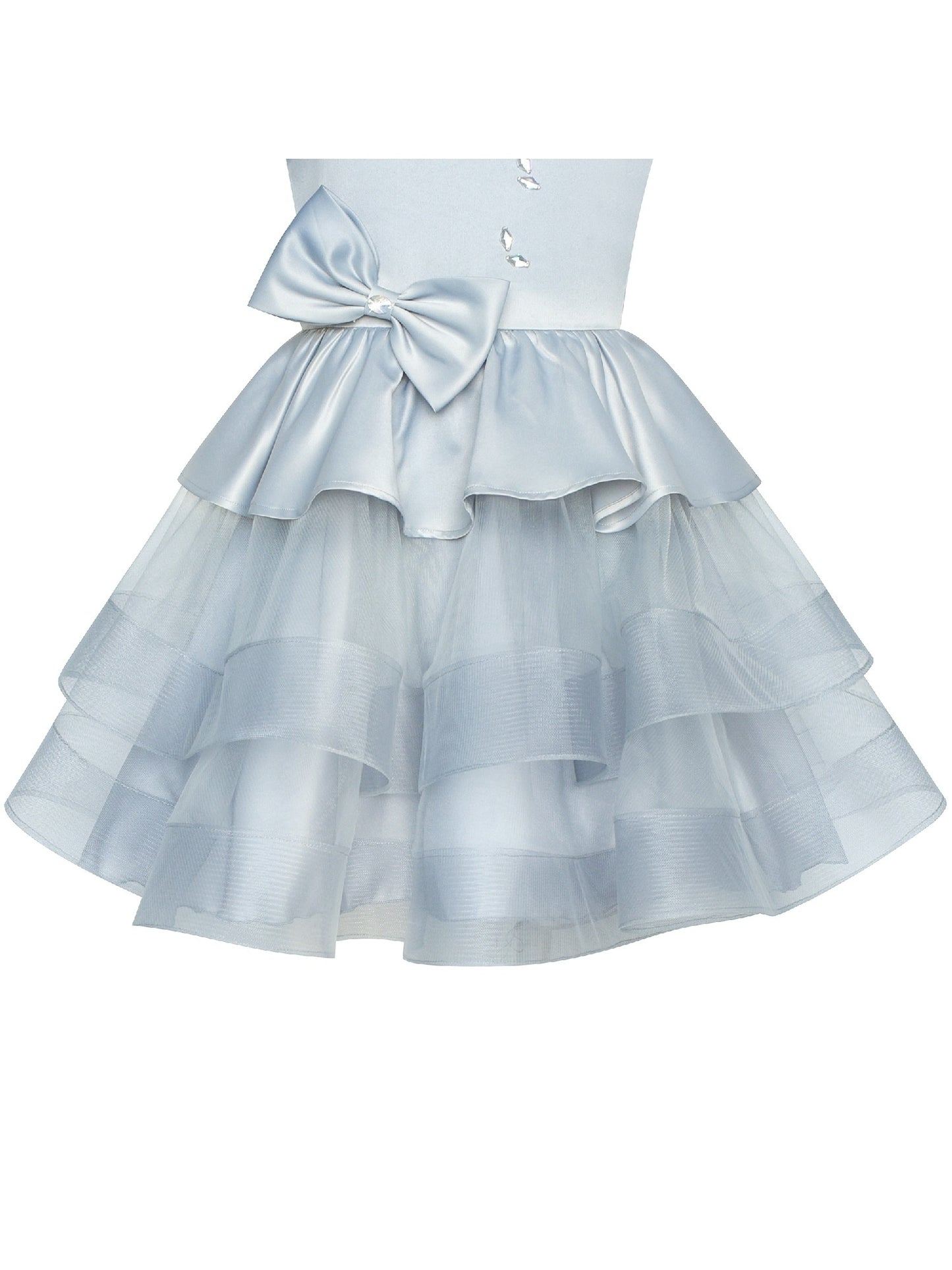 Flower Girls Dress Sparkling Sequin Wedding bridesmaid Dress Gray
