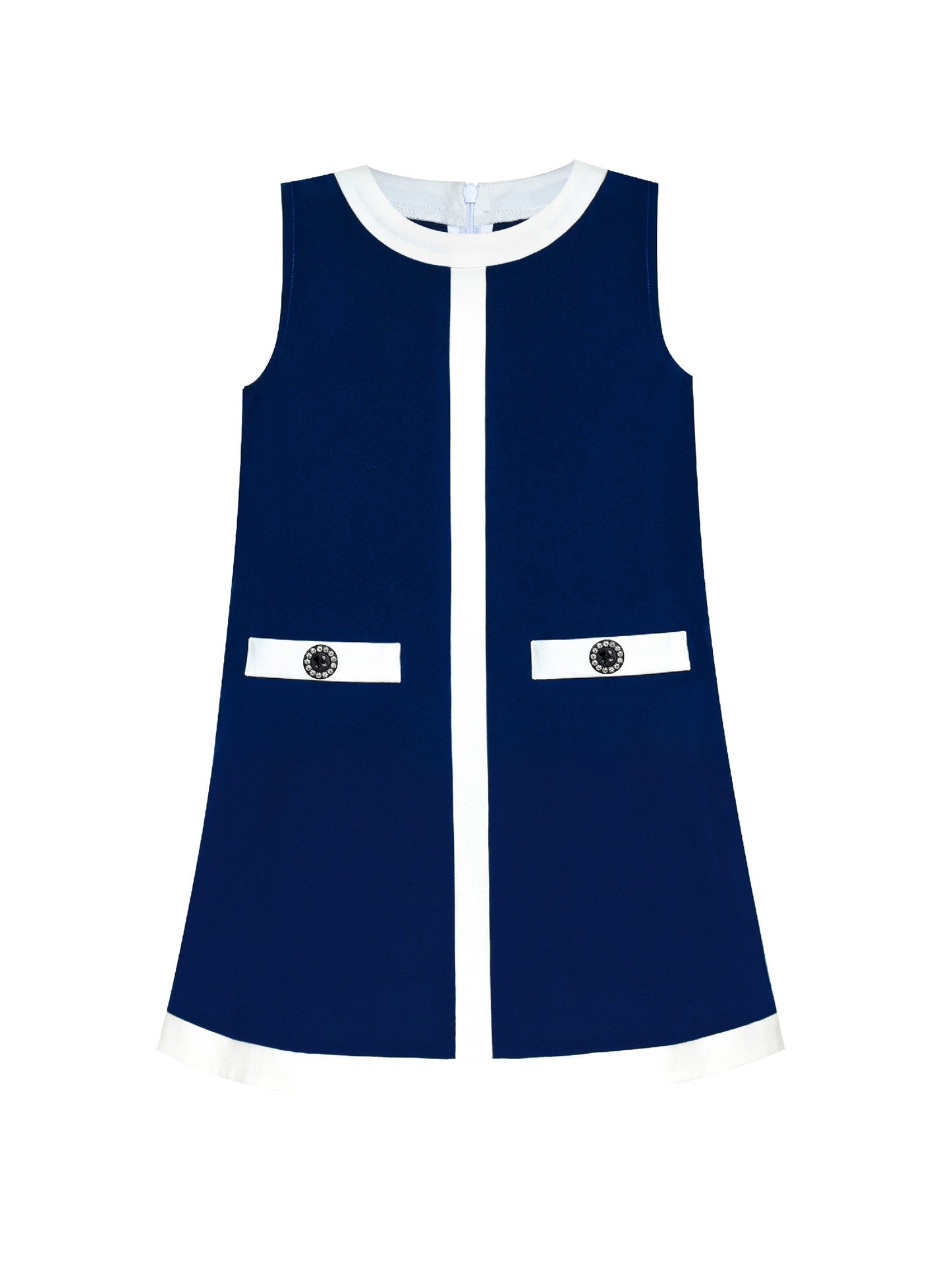 Girls Dress Navy Blue School Uniform A-line Blue