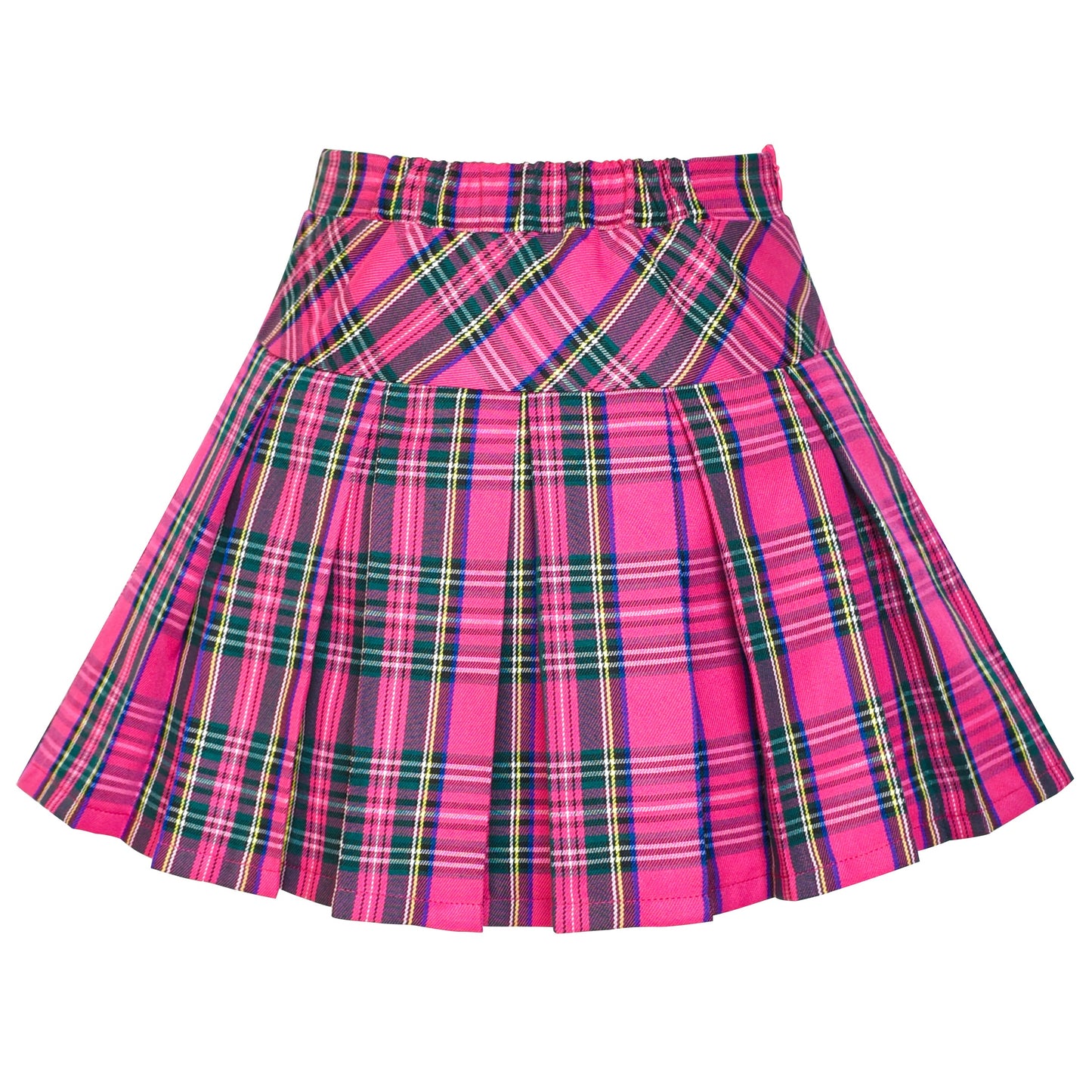 Girls Skirt Back School Uniform Red Tartan Skirt Pink