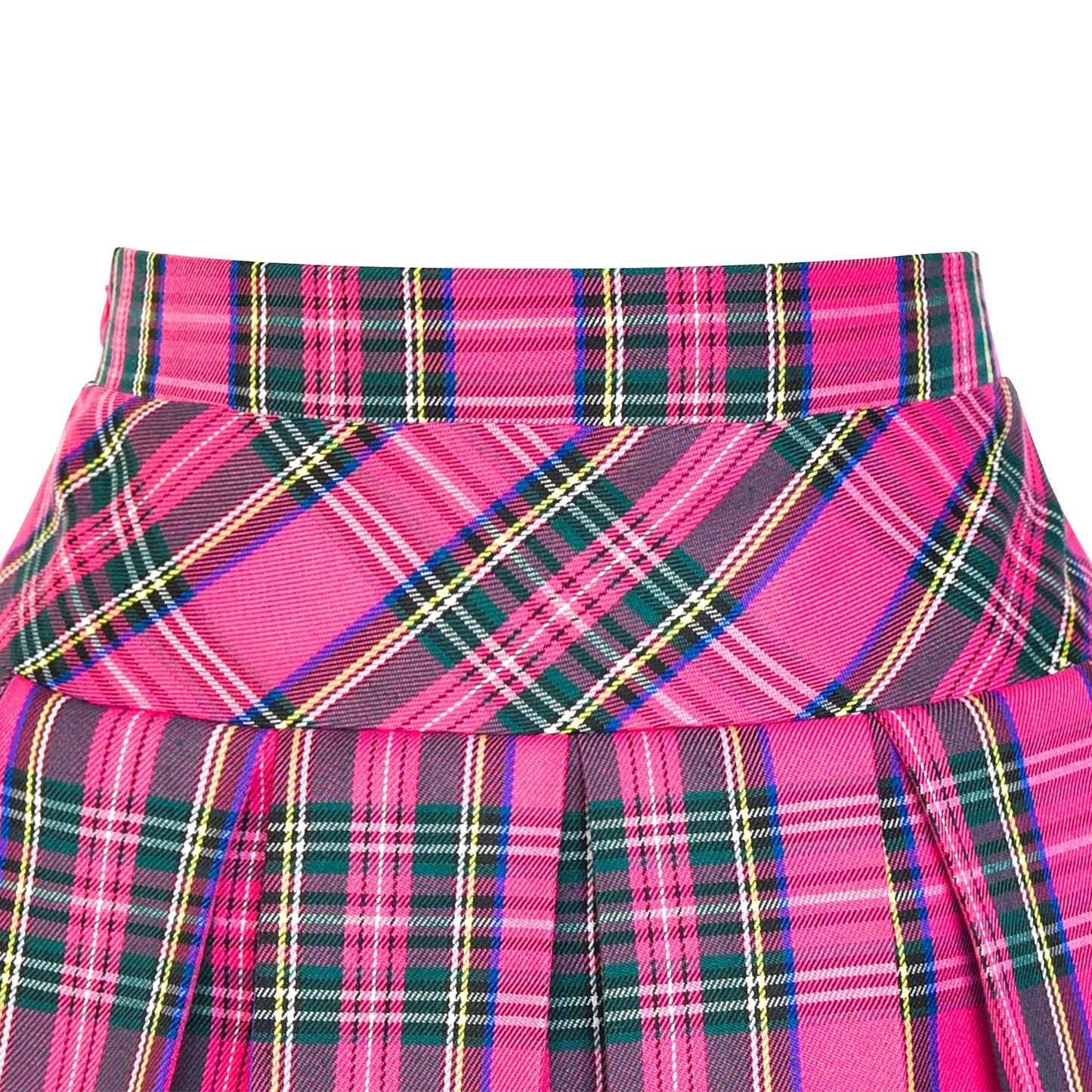 Girls Skirt Back School Uniform Red Tartan Skirt Pink