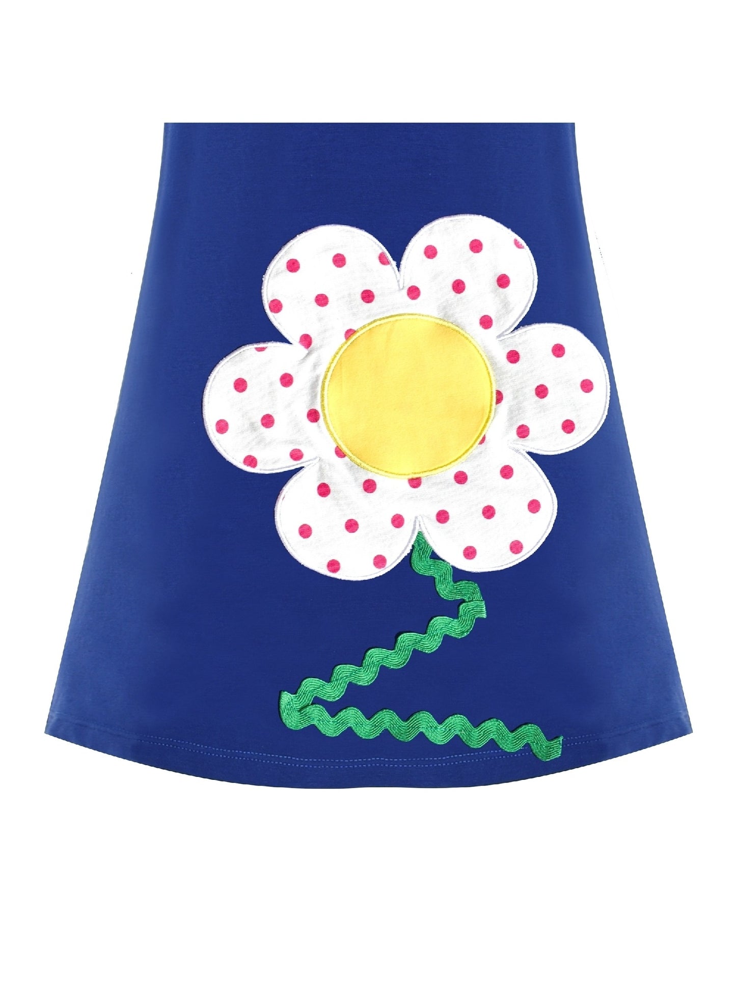 Girls Dress Cotton Green Crocodile Dinosaur Pocket Short Sleeve Blue