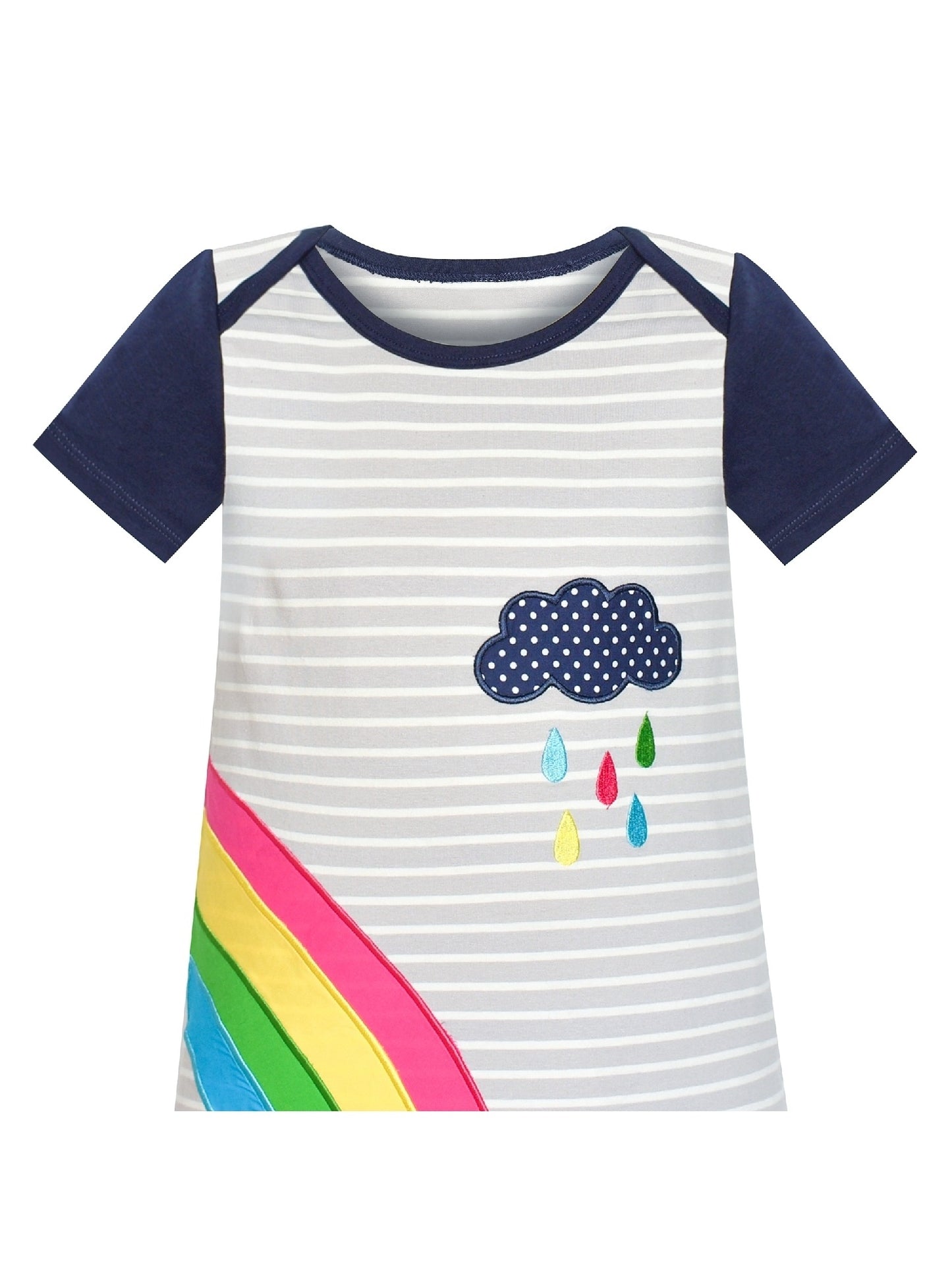 Girls Dress Cotton Green Crocodile Dinosaur Pocket Short Sleeve Multi-Color