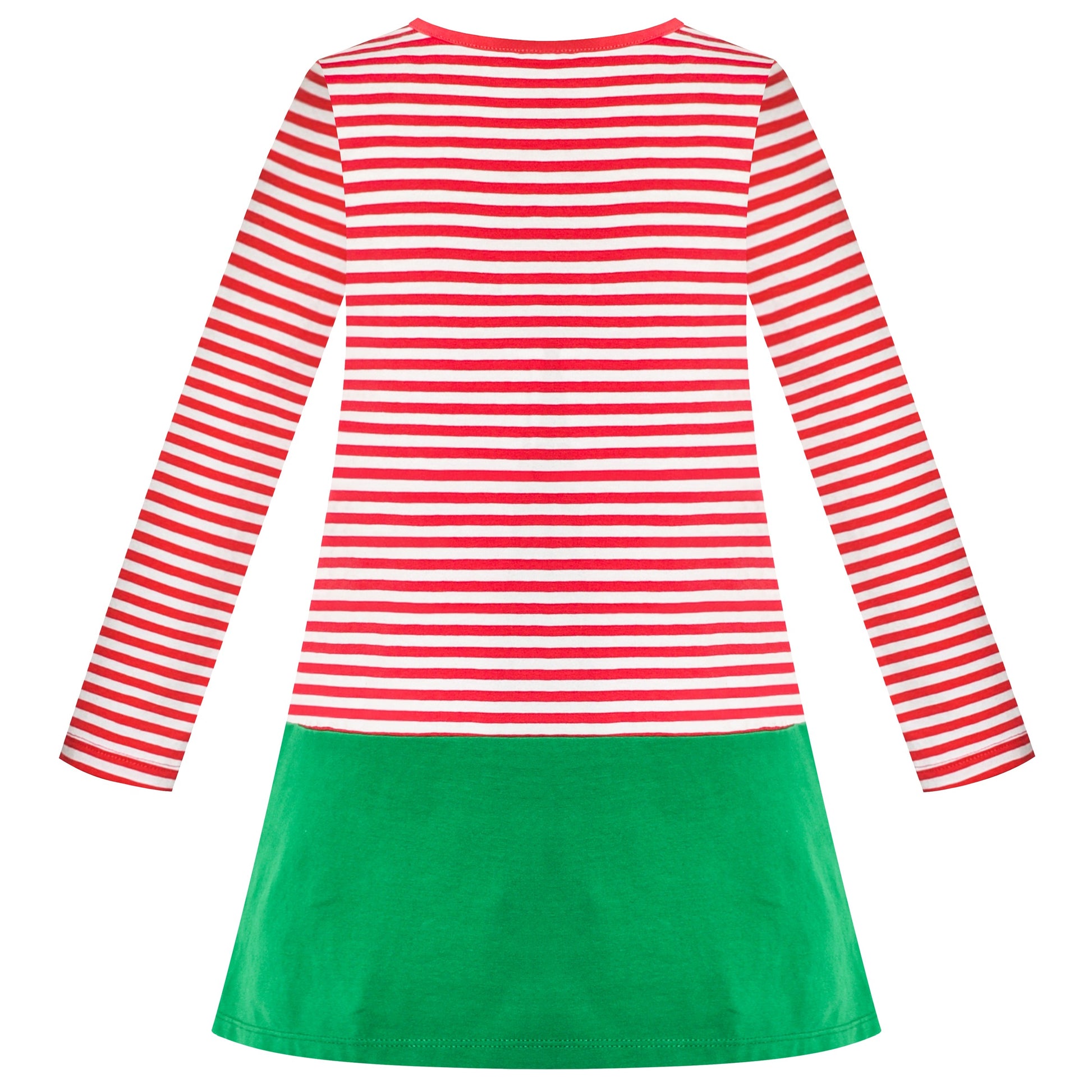 Girls Casual Dress Cotton Long Sleeve Kite Cloud Embroidered Red