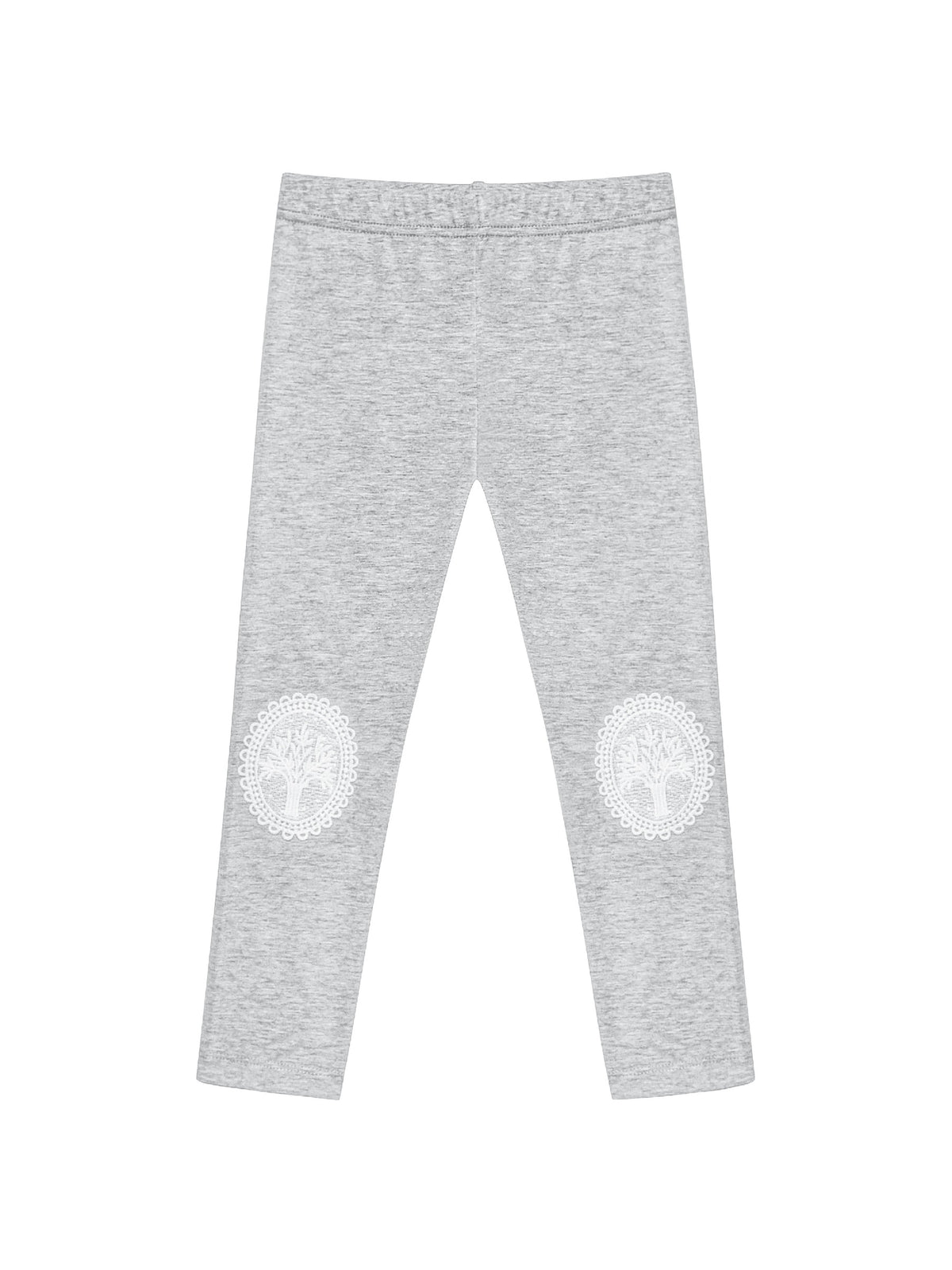 Girls Pants 3-Pack Cotton Leggings Stretchy Toddler Kids Gray