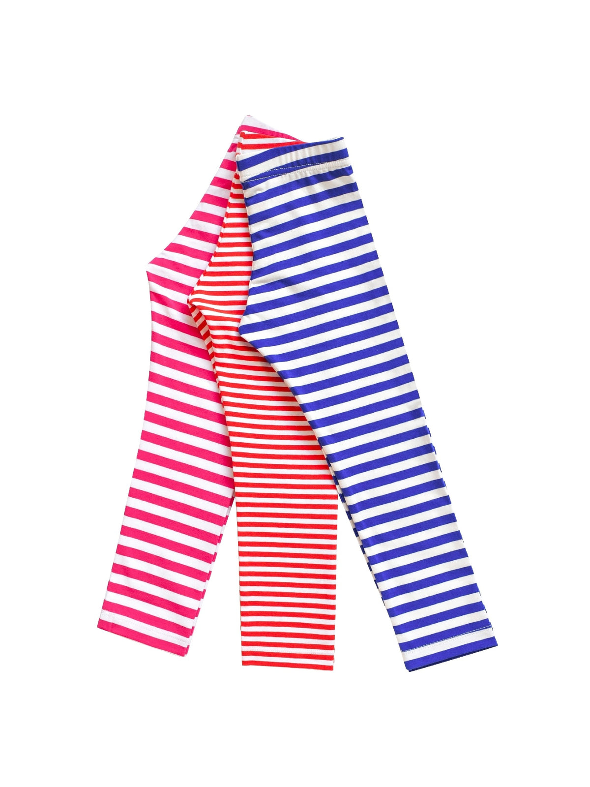 Girls Pants 3-Pack Cotton Leggings Stretchy Toddler Kids - Pink/Orange/Blue