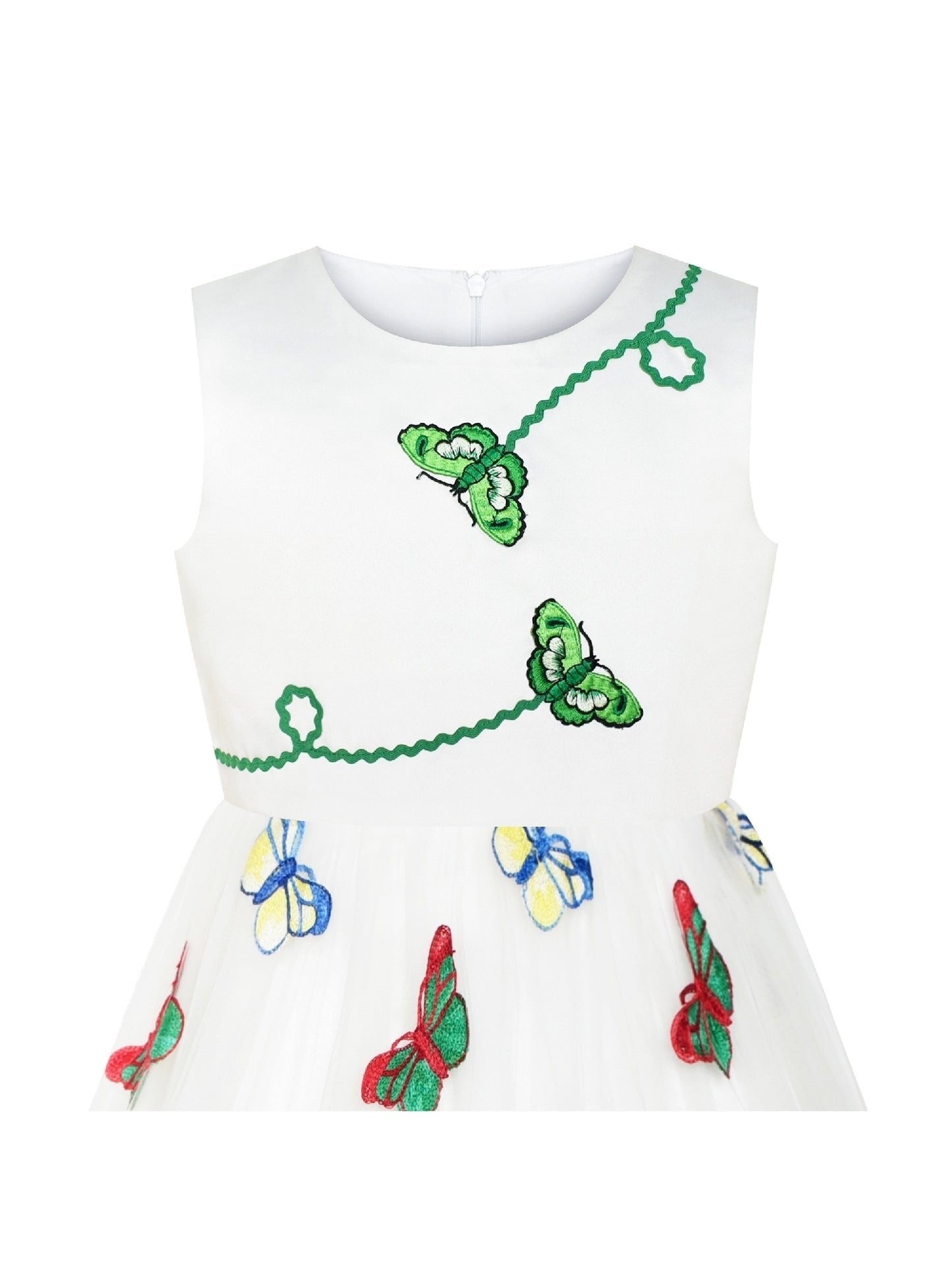 Girls Dress Butterfly Party Birthday Sundress Green
